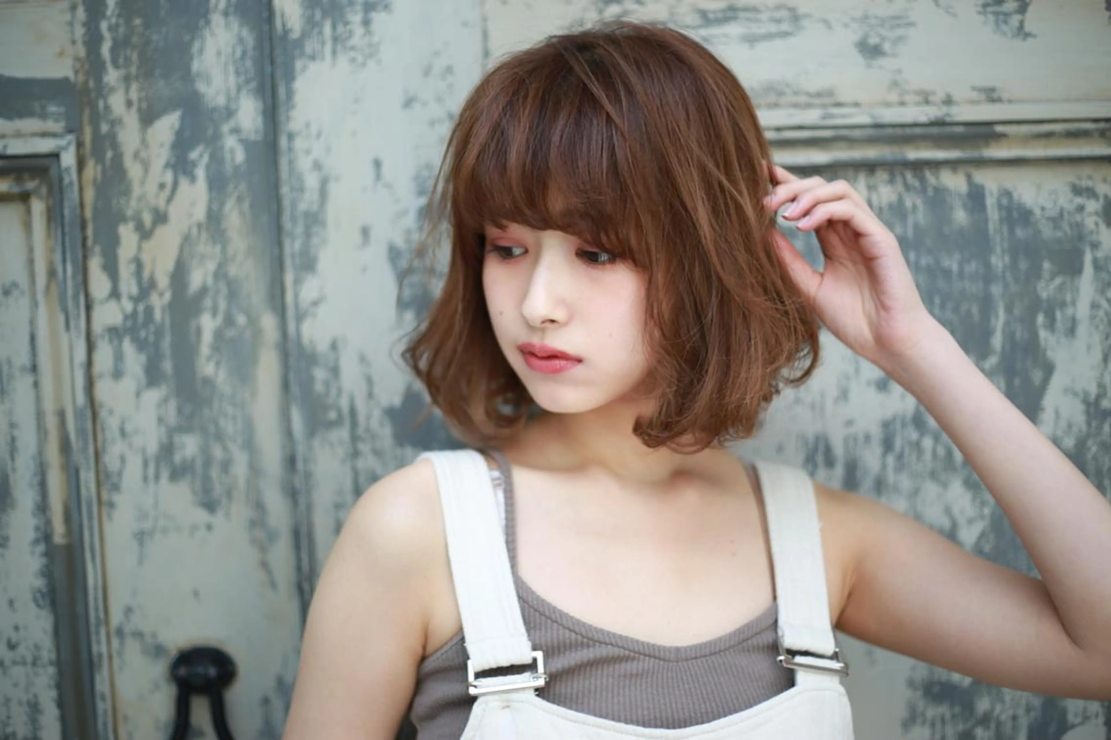 ミディアム ミディアムパーマ ボブ アンブレラカラー💫 フェイスフレーミングのヘアスタイル