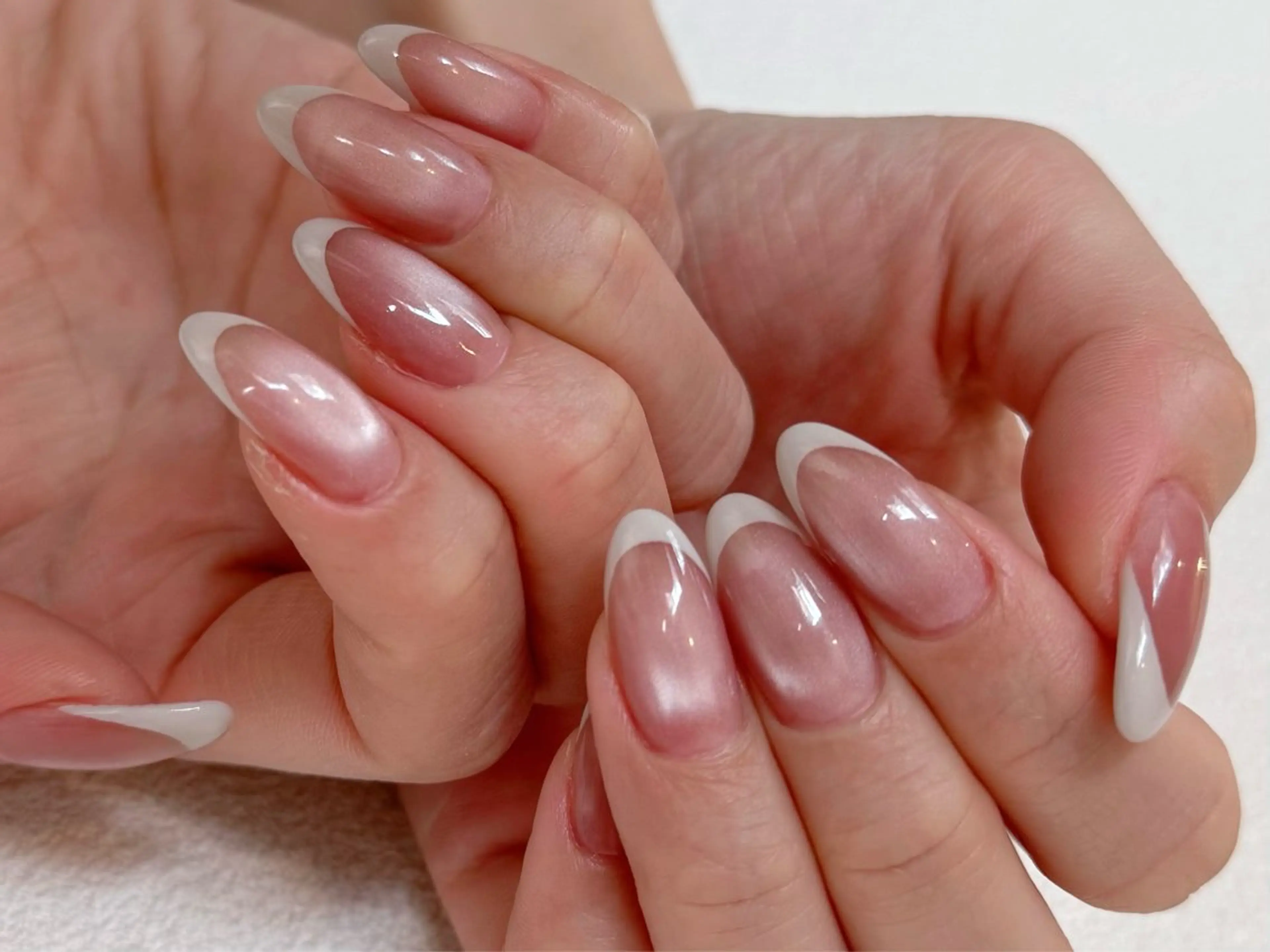 【ハンド】デザインフレンチ¥7500💅ガラスフレンチ、マグフレンチ、スキニーフレンチ、ミラーフレンチ、などの写真