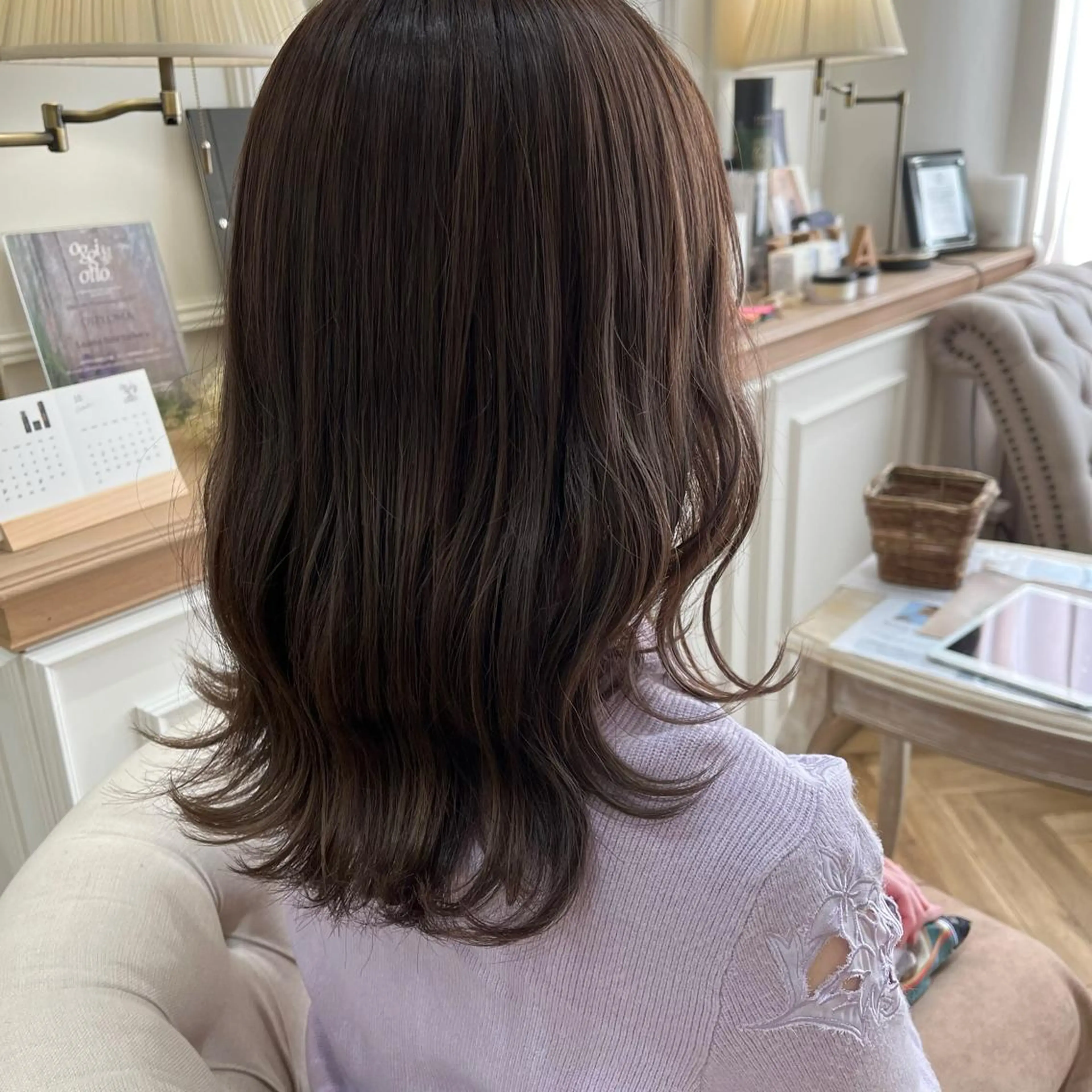 ミディアム カット ヘアカラー 韓国ﾍｱ&ｼｮｰﾄ ボブ💜桑原のヘアスタイル