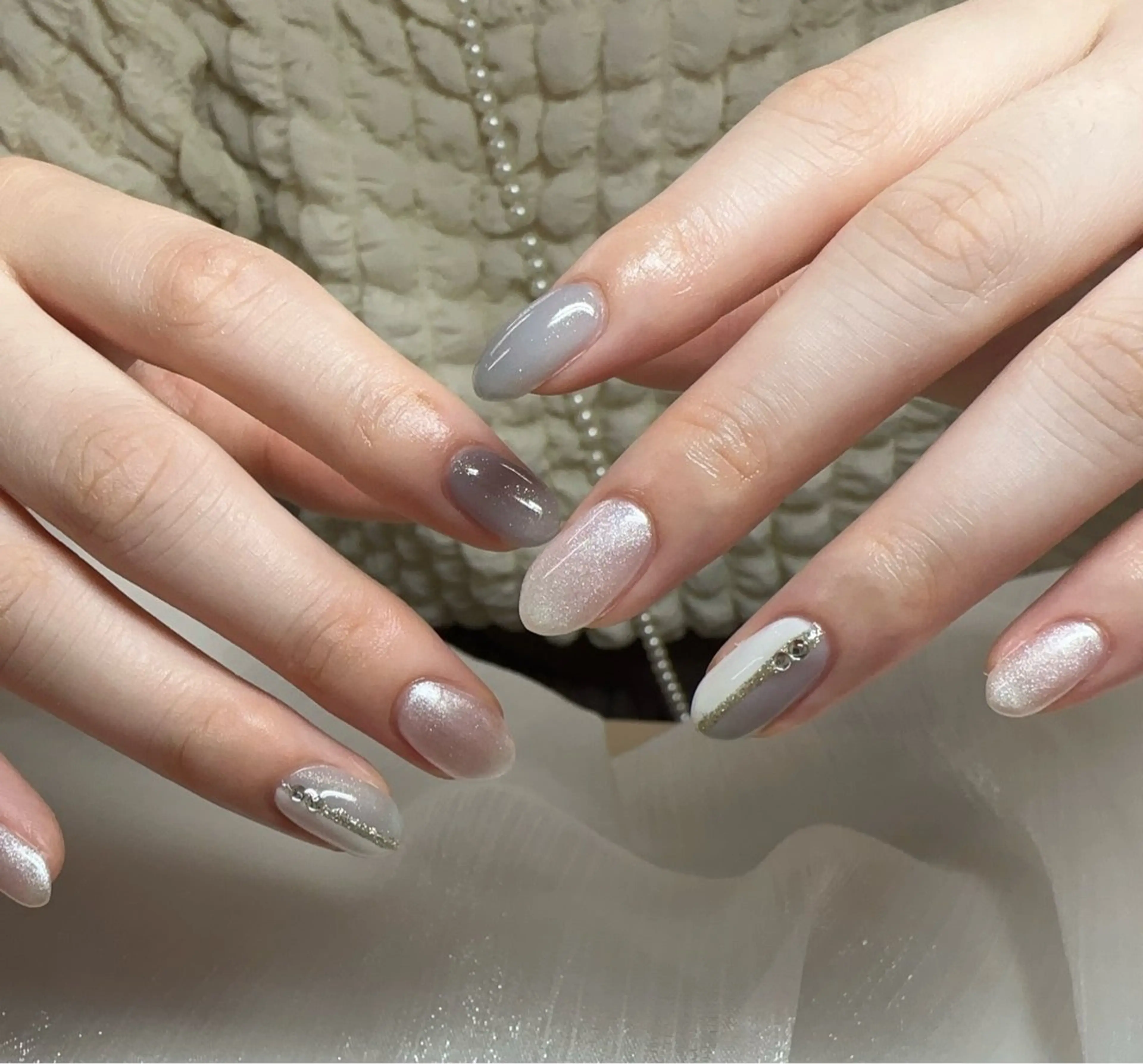 ネイル ハンドネイル Kaka_ パラジェル、長さだしのネイルデザイン