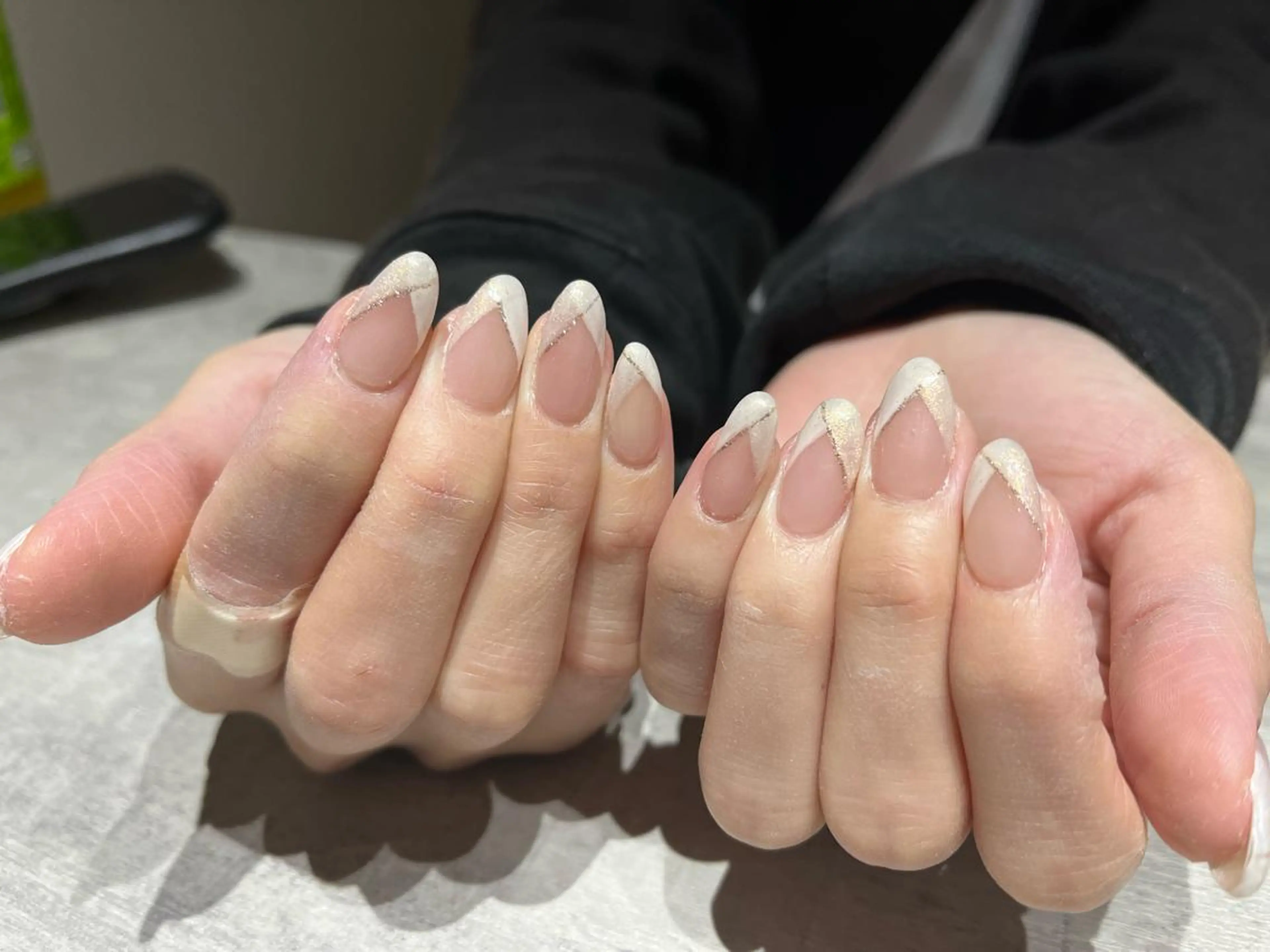 ネイル アートネイル ダブルフレンチ フレンチネイル ハンドネイル nail room9 ☺︎のネイルデザイン
