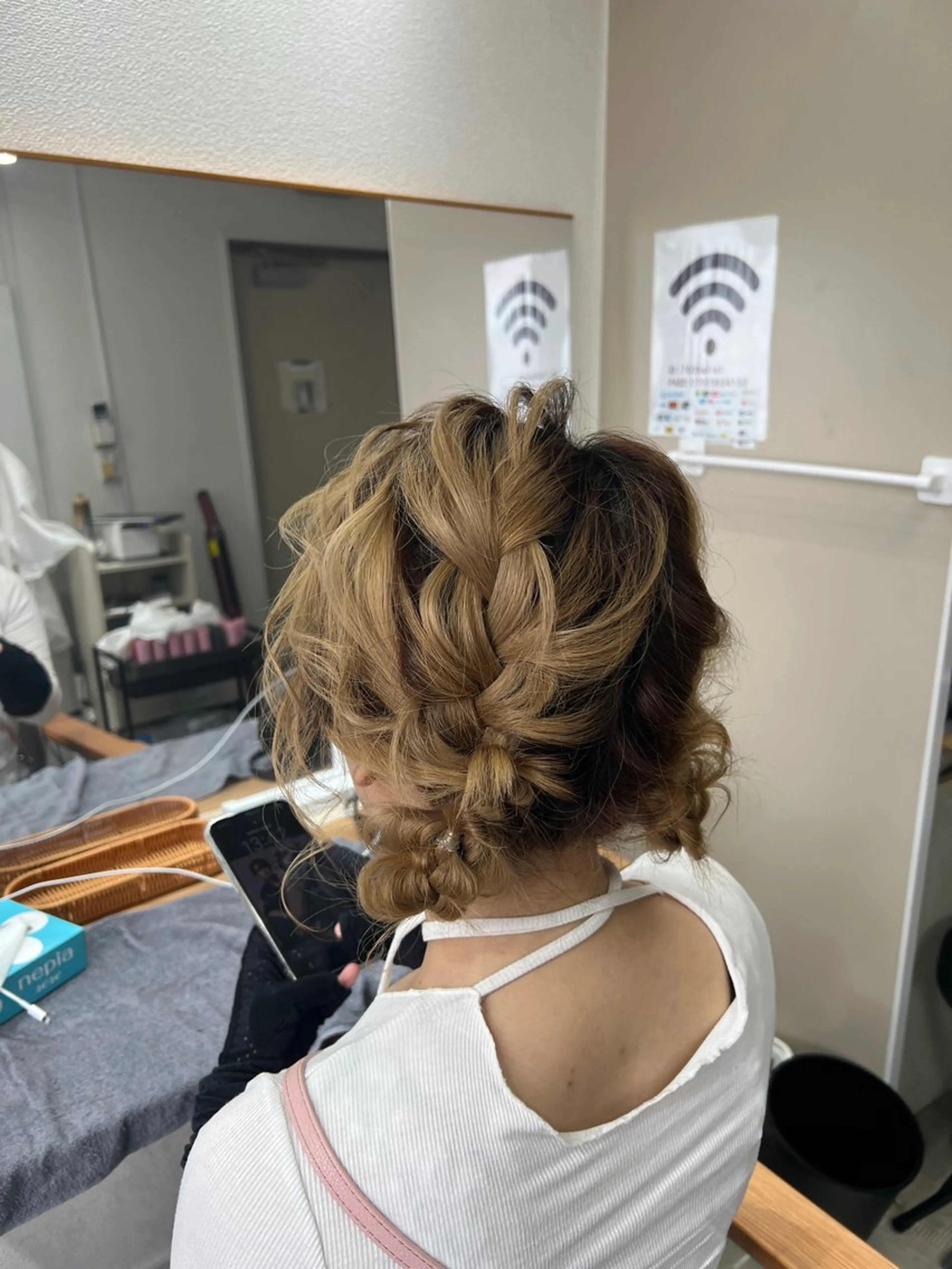 ミディアム ヘアアレンジ お団子ヘア 結婚式・ブライダル 山室 敬義のヘアスタイル