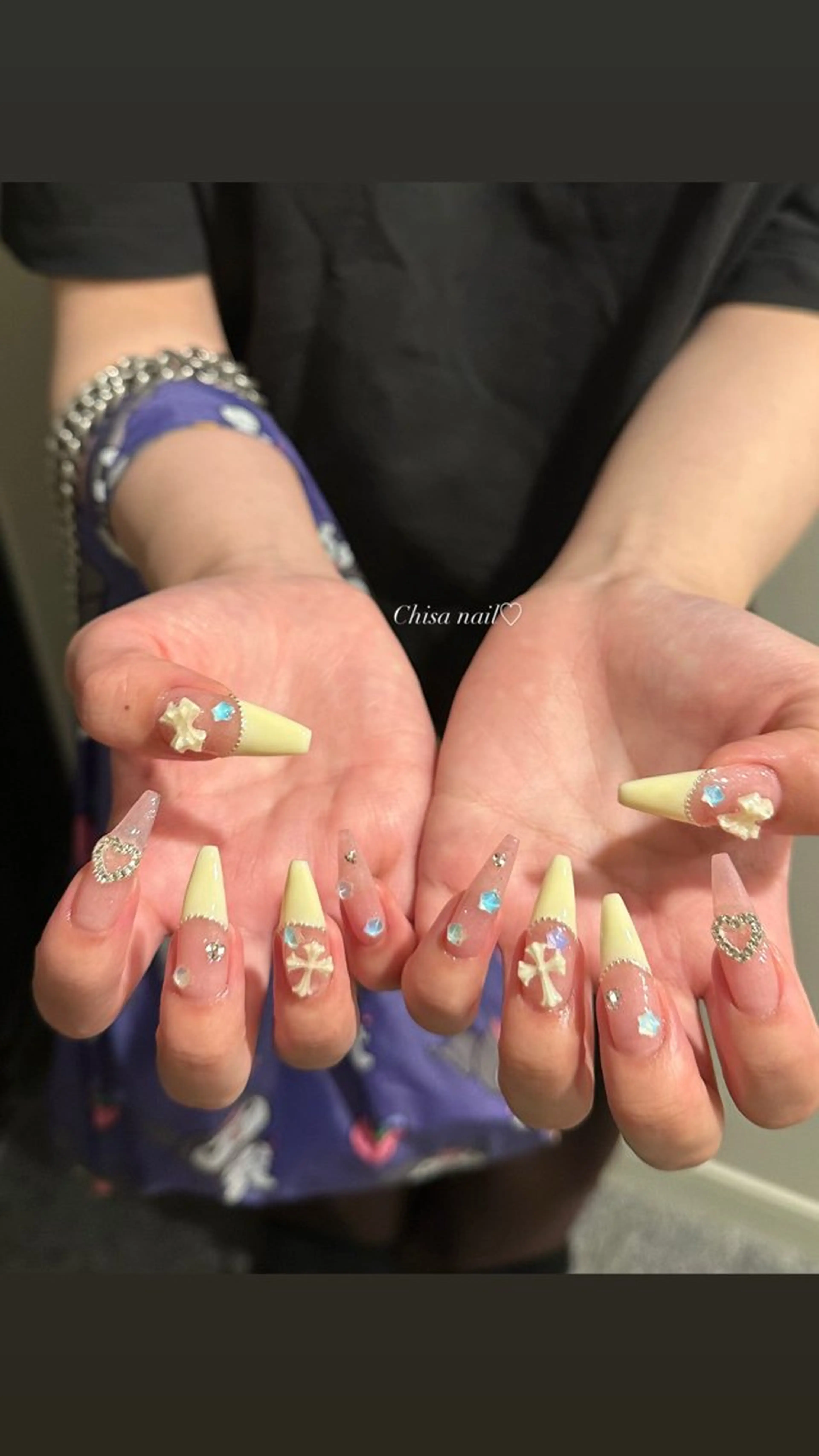 ネイル 長さ出し ジェルネイル グラデーション キラキラネイル 韓国ネイル ハンドネイル ハンドケア Chisa Nail Studio所属・リ リのネイルデザイン