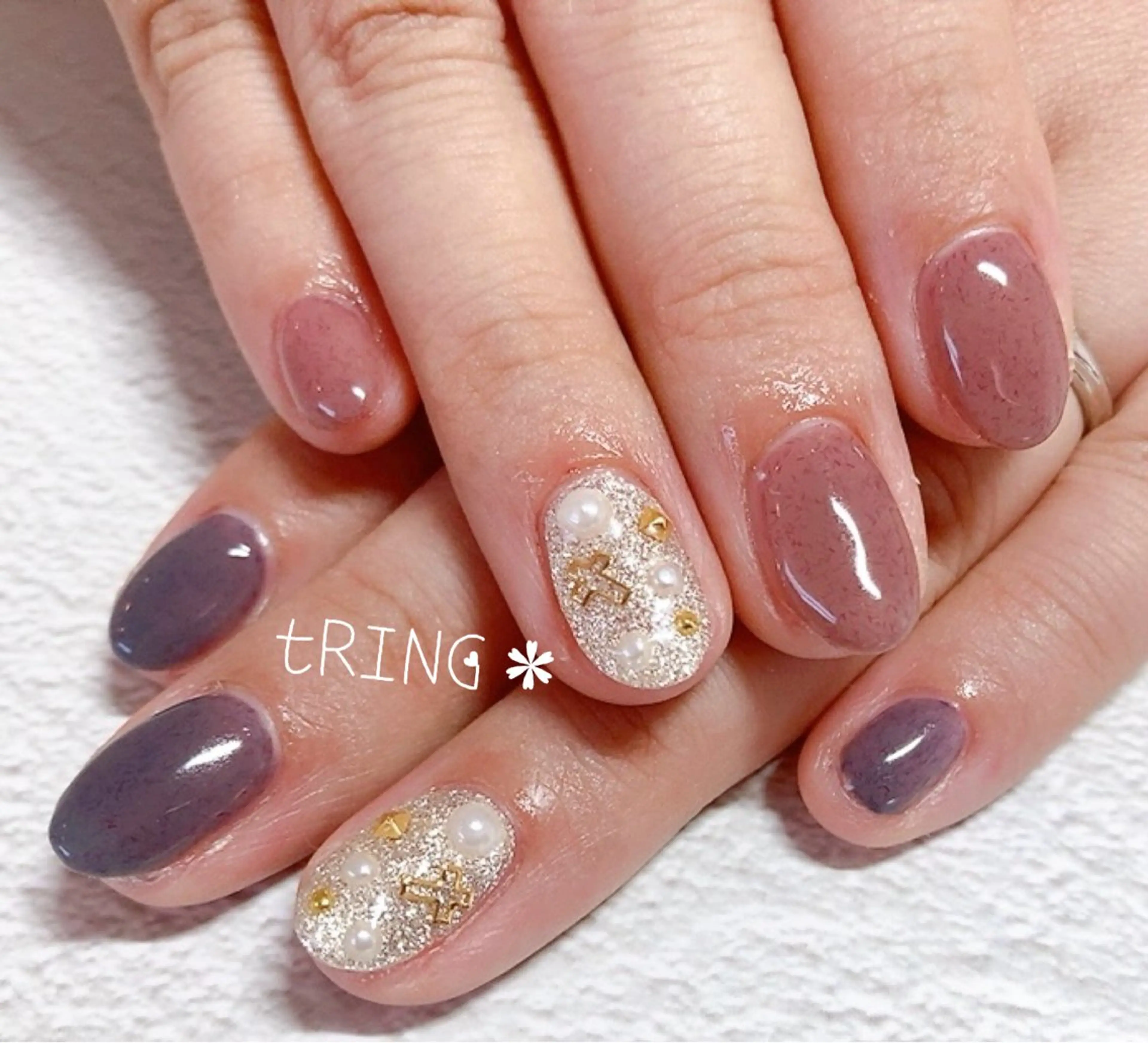 ネイル ハンドネイル tRING＊ しいの木台のネイルデザイン