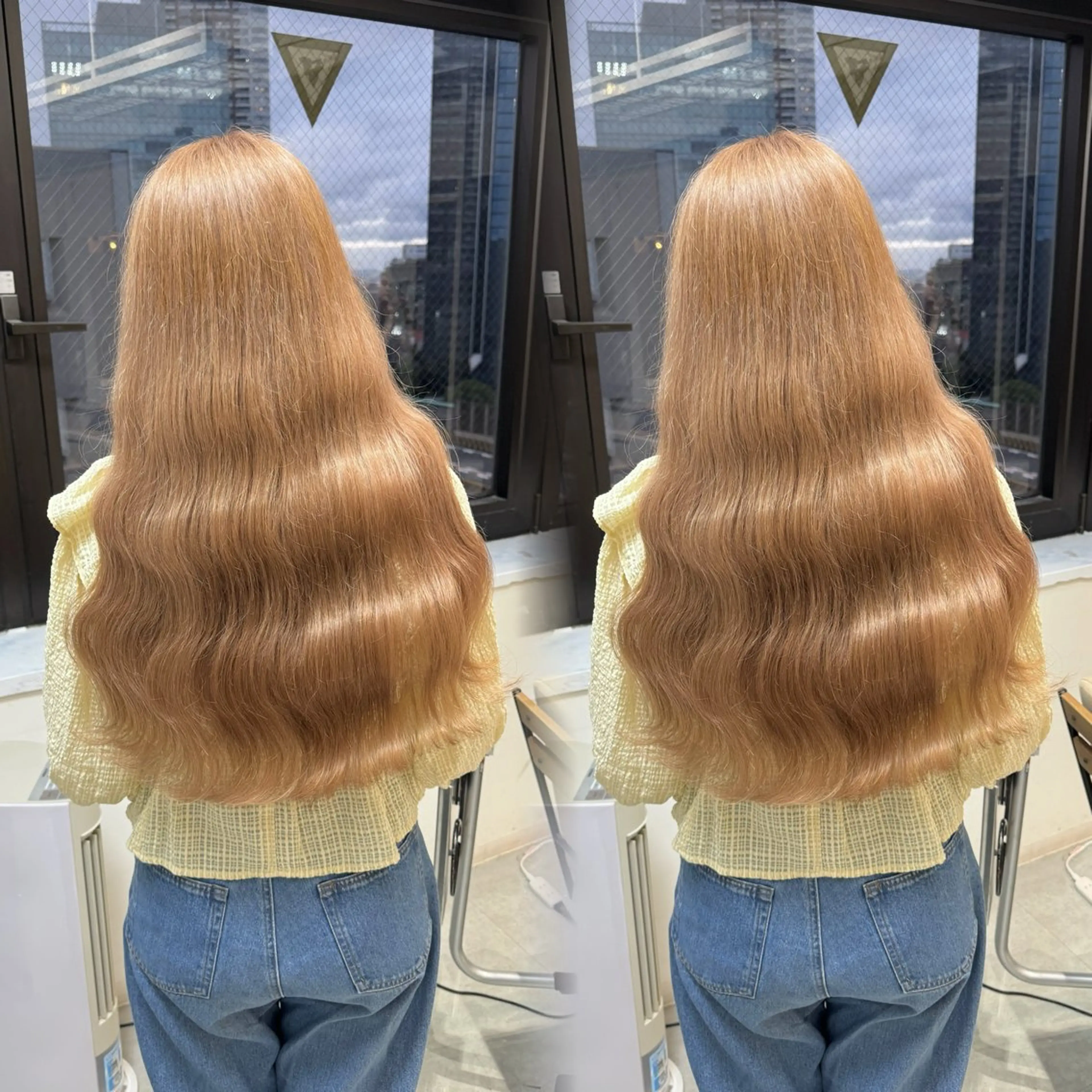 ロング カラー ベージュカラー ブリーチ ケアブリーチ デザインカラー ダブルカラー ヘアカラー トリートメント fuka/梅田/ ミルクティーベージュのヘアスタイル