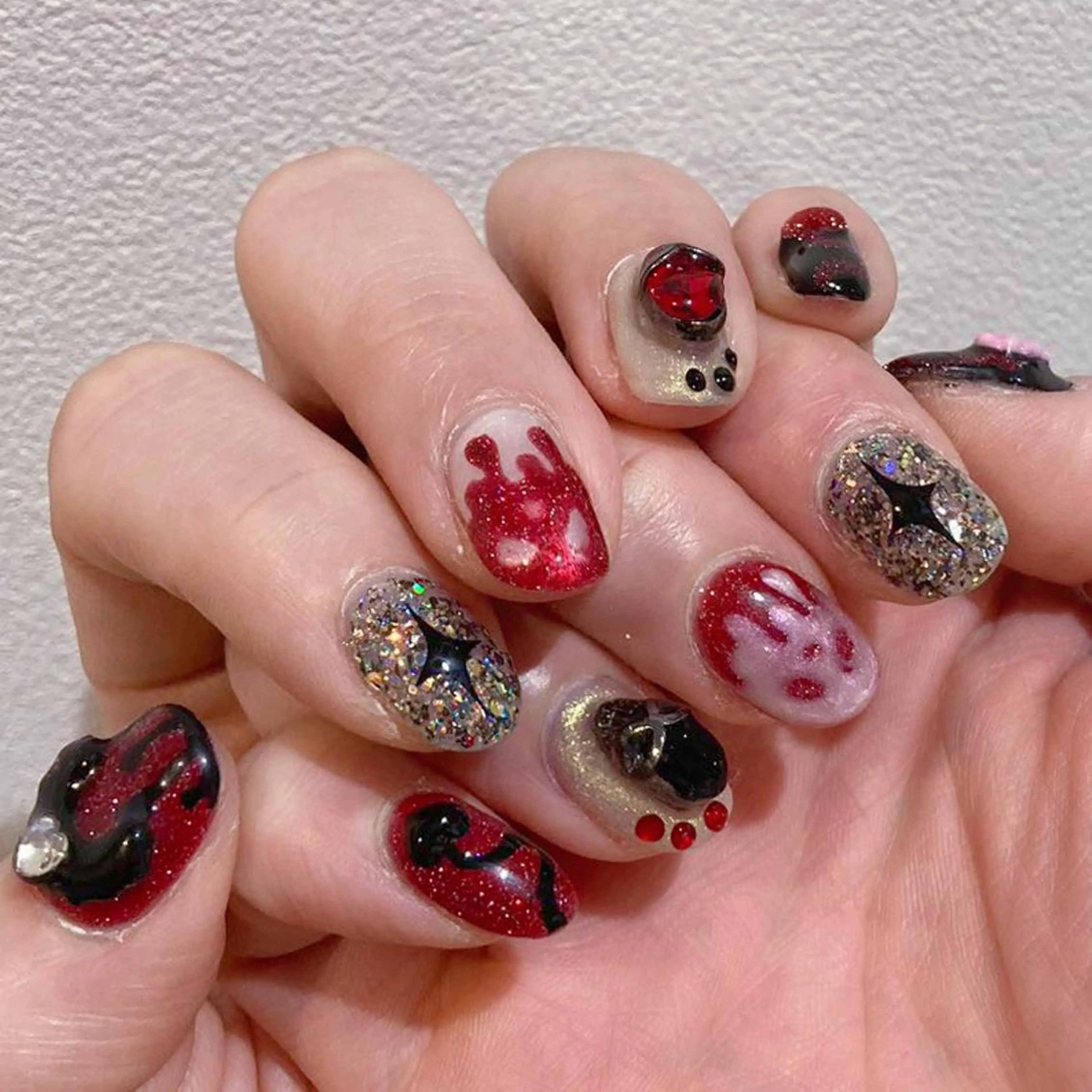 ネイル アートネイル オーロラネイル フラッシュネイル ガーリー キラキラネイル ハンドネイル Diamond NAIL💝のネイルデザイン