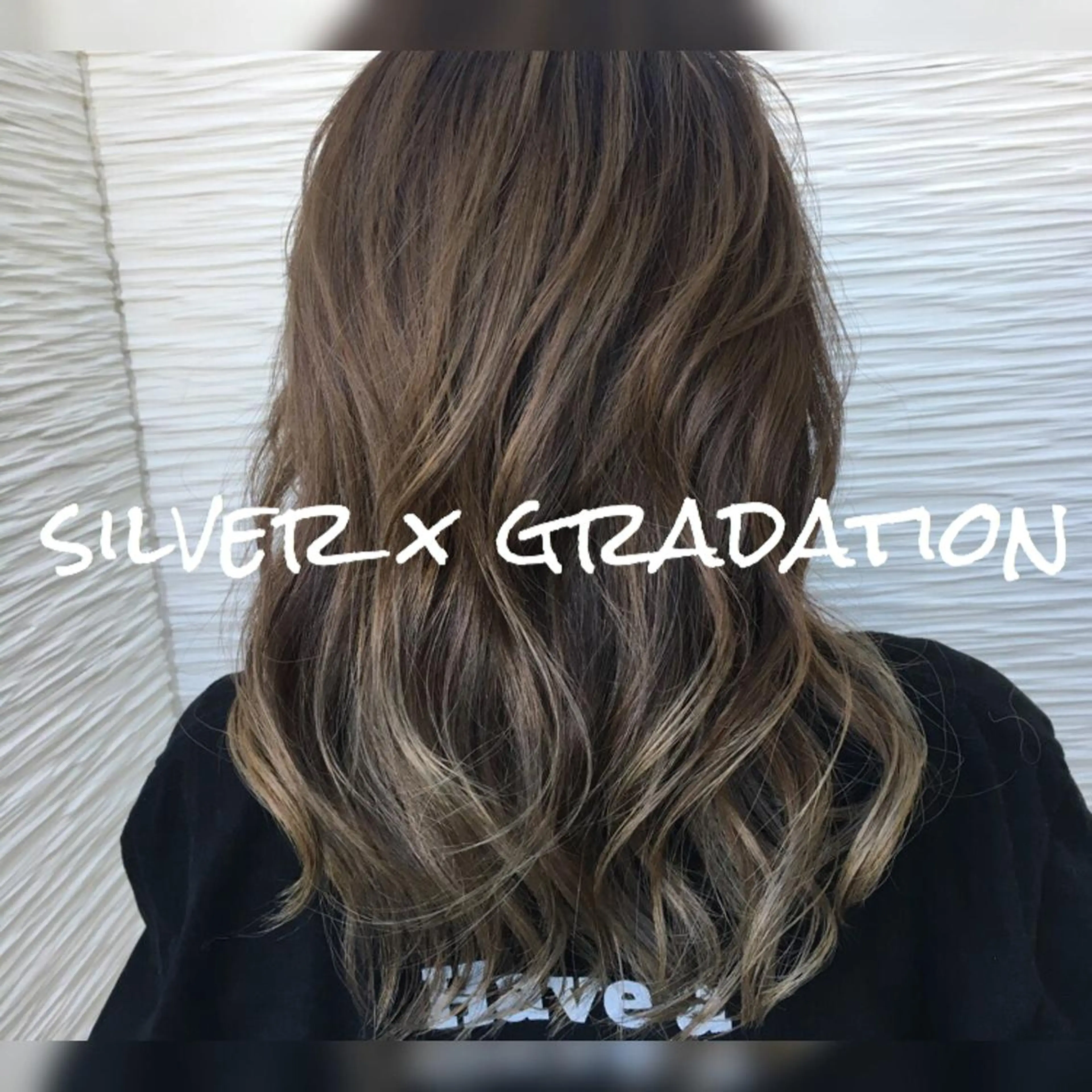 セミロング カラー ブリーチ グラデーションカラー オレンジ シルバー 【浜松・豊橋】 ニシモトのヘアスタイル