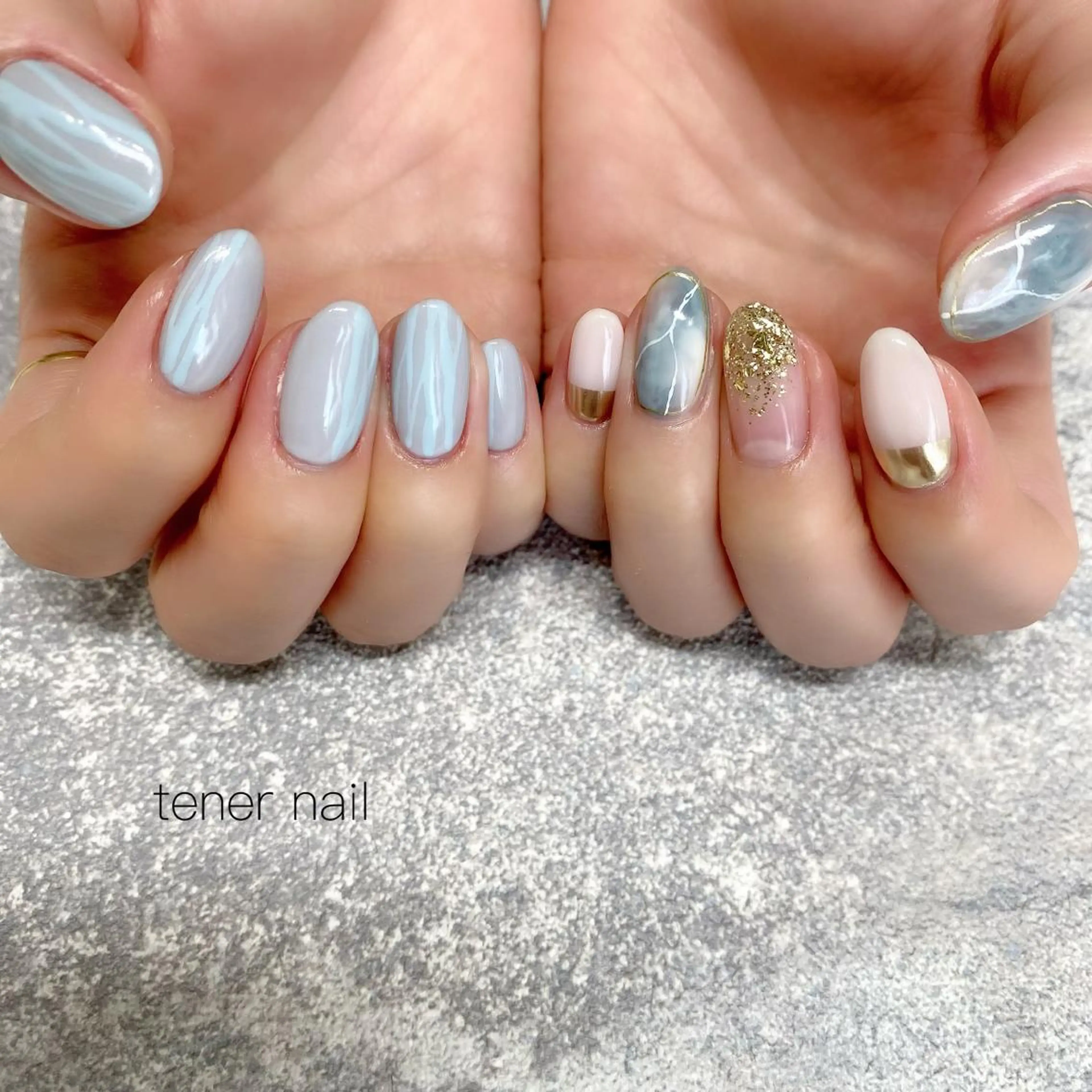 ネイル ブルー ニュアンスネイル tener  nail  テネルネイル所属・テネルネイル tener nailのネイルデザイン