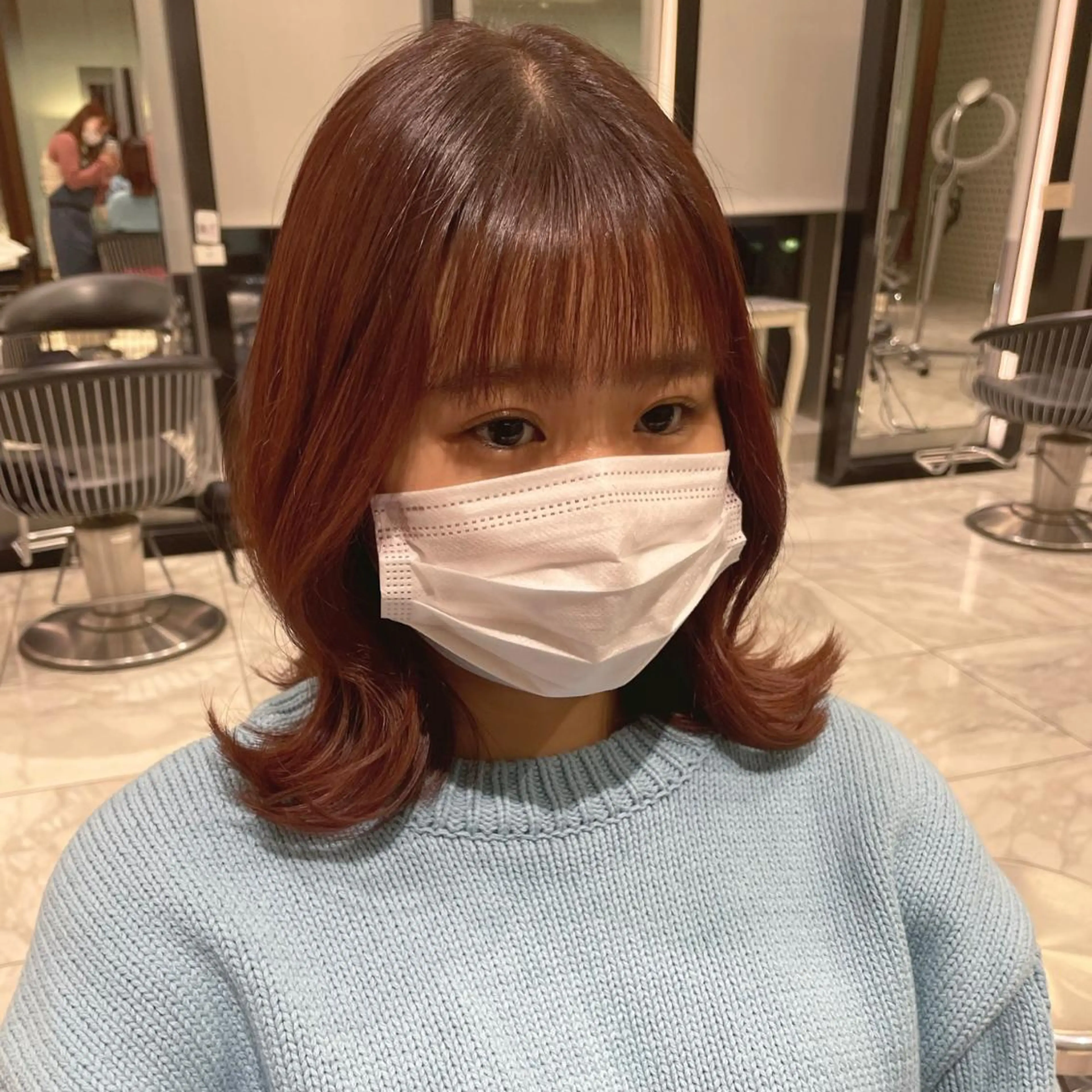 ミディアム パーマ くびれヘア トリートメント ヘッドスパ ボブパーマ ♡ヨシカワハナコのヘアスタイル