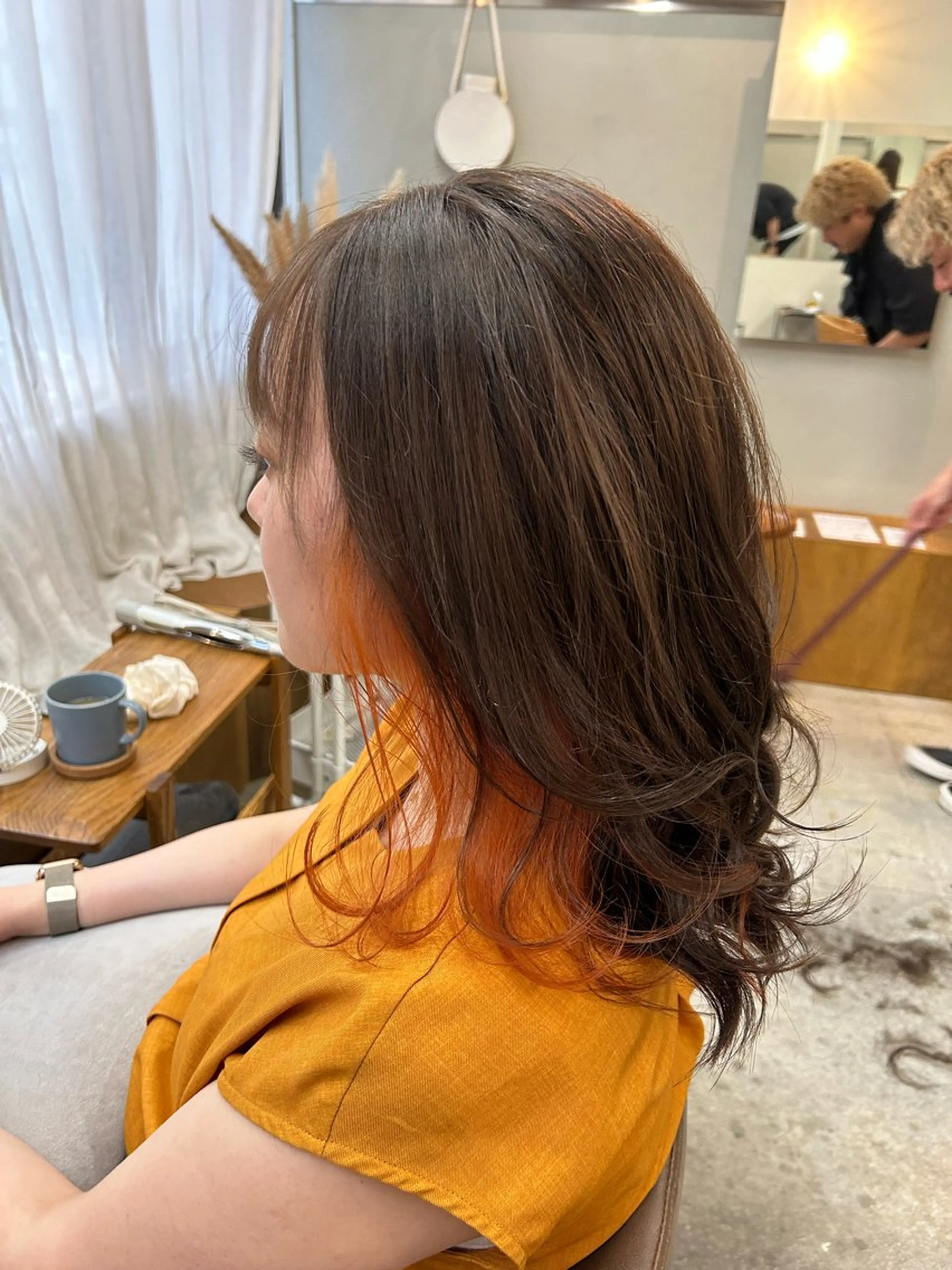 セミロング カット ヘアカラー トリートメント 名古屋/伏見/花屋 併設/不破新のヘアスタイル