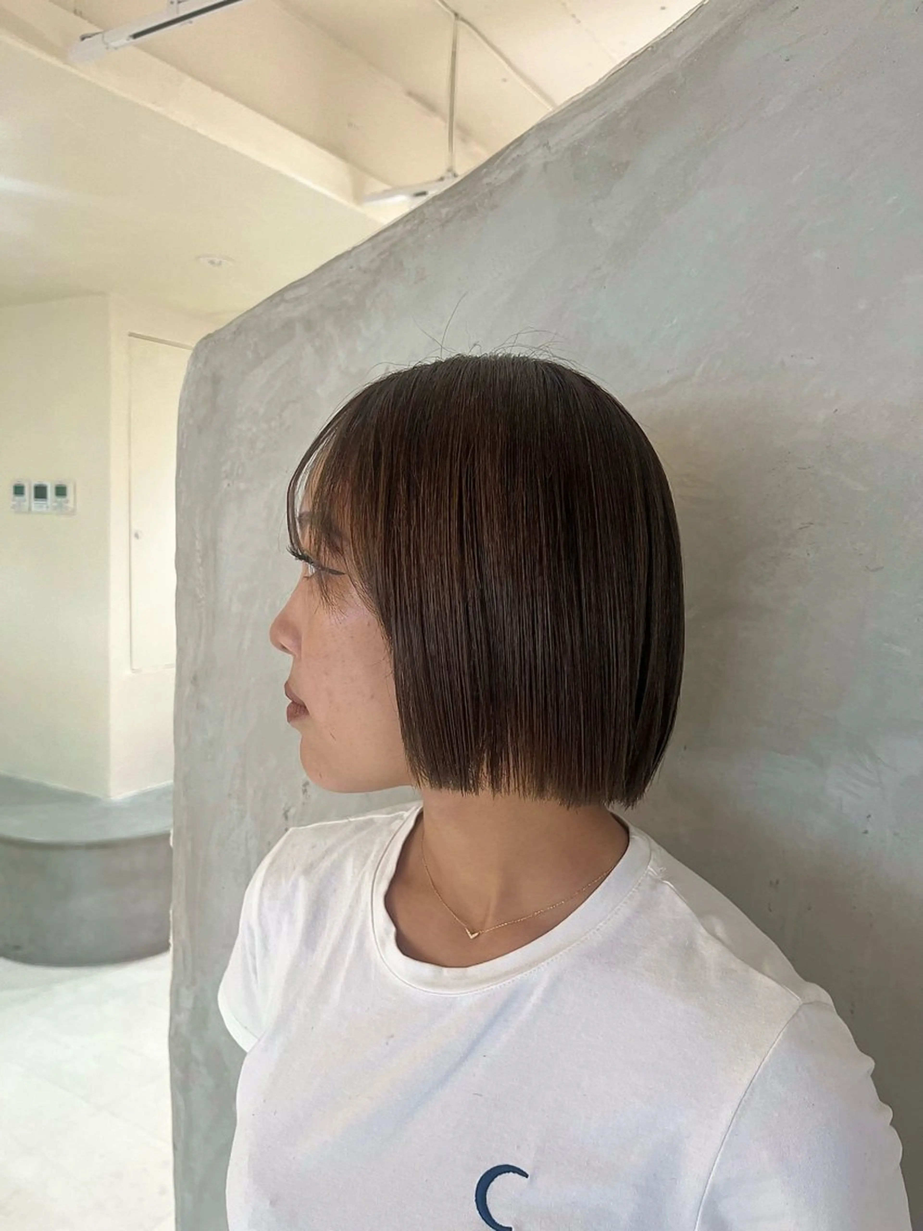 ショート カット effect横浜所属・切りっぱなしボブ/ 艶カラー/綾莉のヘアスタイル