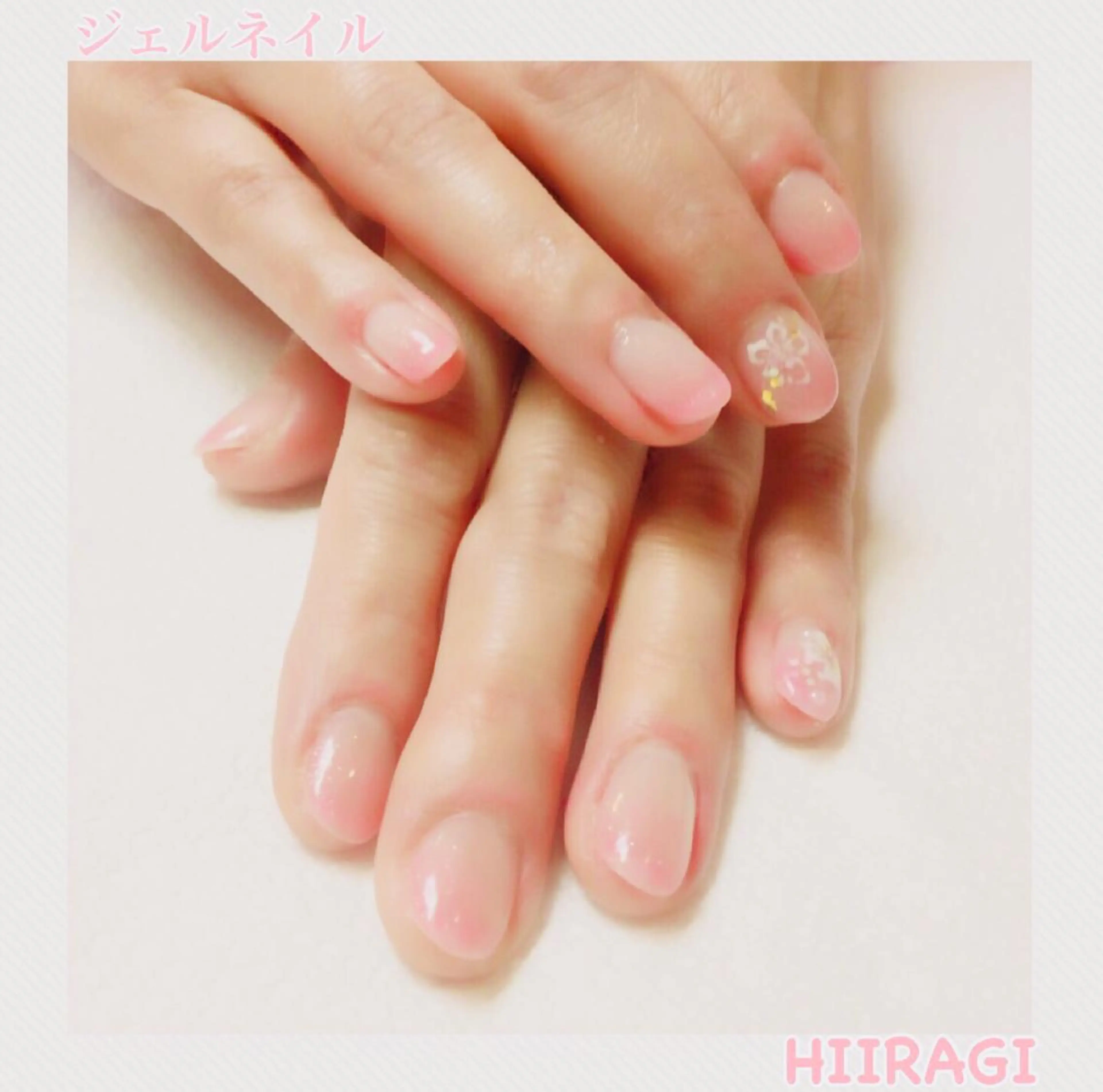ネイル ジェルネイル グラデーション ピンク 美容室 HIIRAGIのマツエク・マツパデザイン