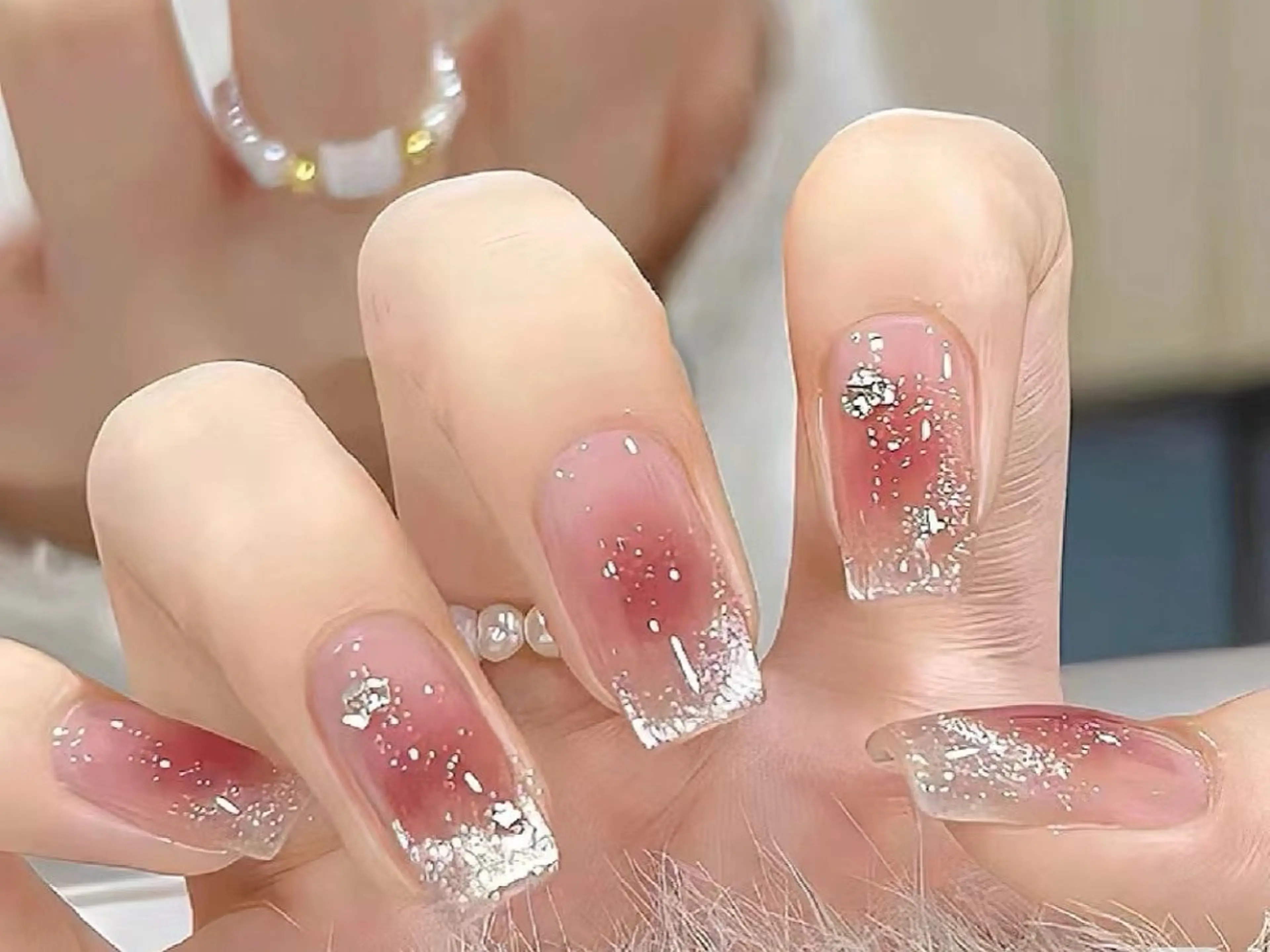 ネイル 長さ出し フットネイル フレンチネイル ジェルネイル ガラスフレンチ ハンドネイル ハンドケア More Glam Nailsalon 大宮東口店 ～韓国ネイル・ワンホンネイル・スカルプネイル～所属・大宮 愛のネイルデザイン