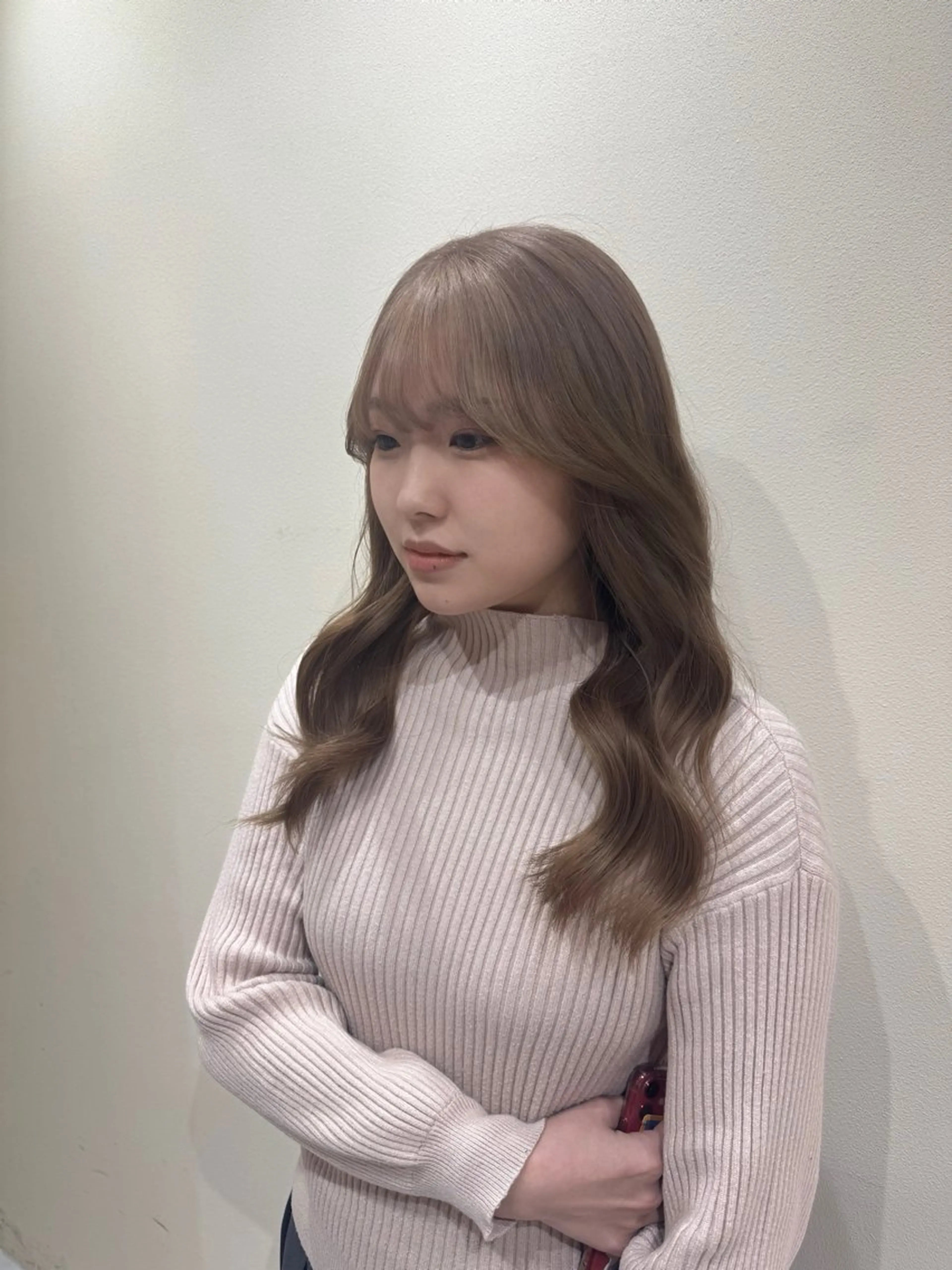 セミロング カラー ベージュカラー ブリーチ ミルクティーベージュ ヘアカラー 髪質改善🫧 カラー特化/Hinaのヘアスタイル