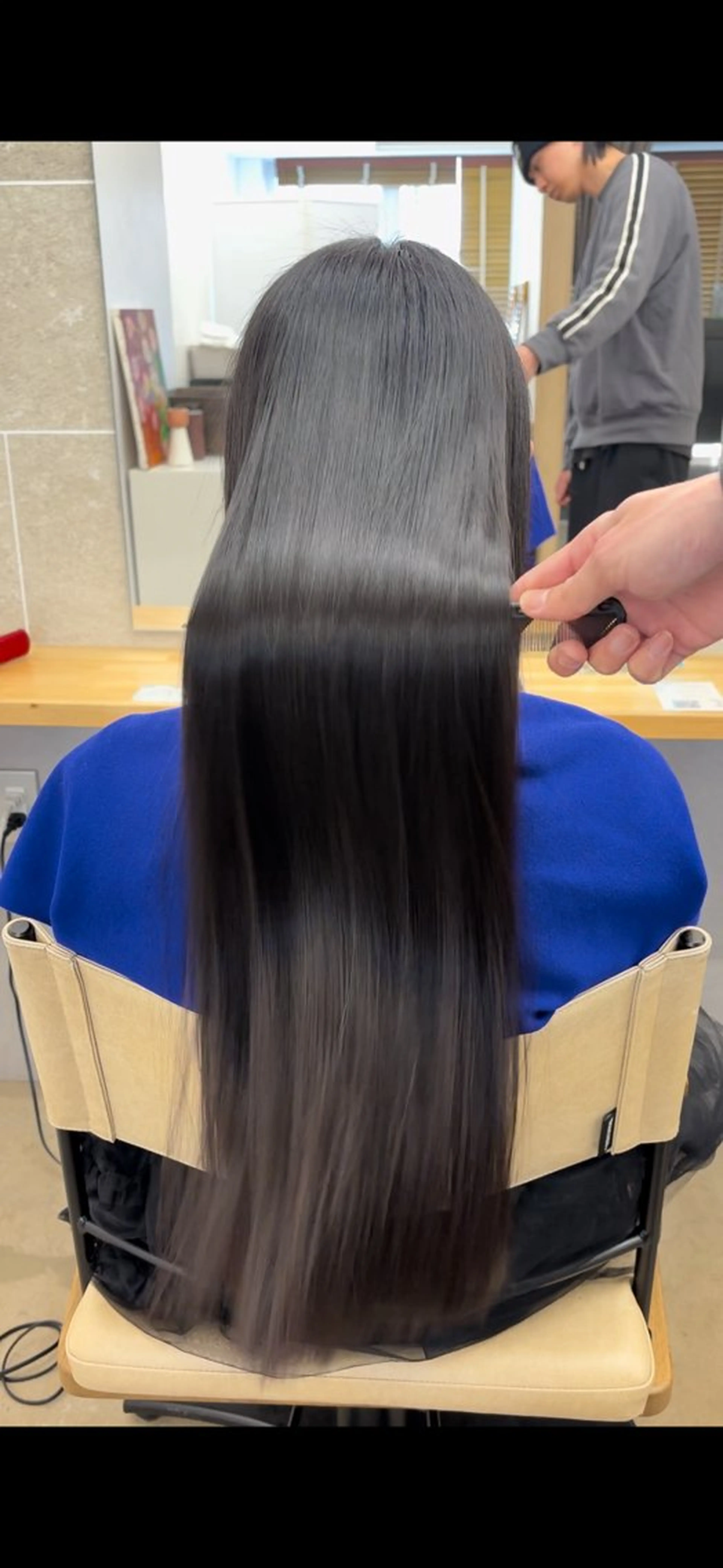 ロング 縮毛矯正、髪質改善 肘以上無料のヘアスタイル