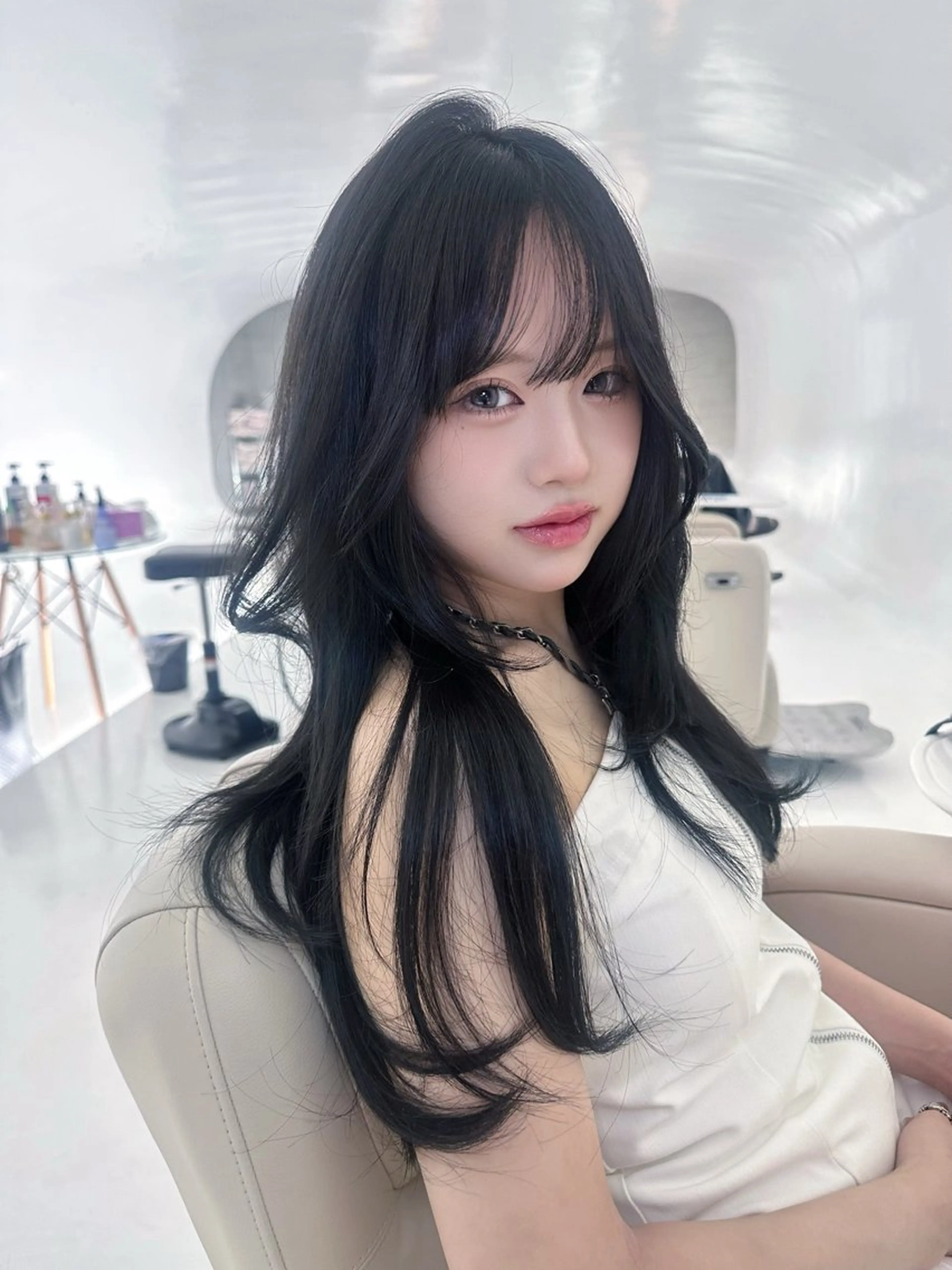 ロング カット ヘアカラー トリートメント RiA/レイヤーカッ ト/ハッシュカットのヘアスタイル