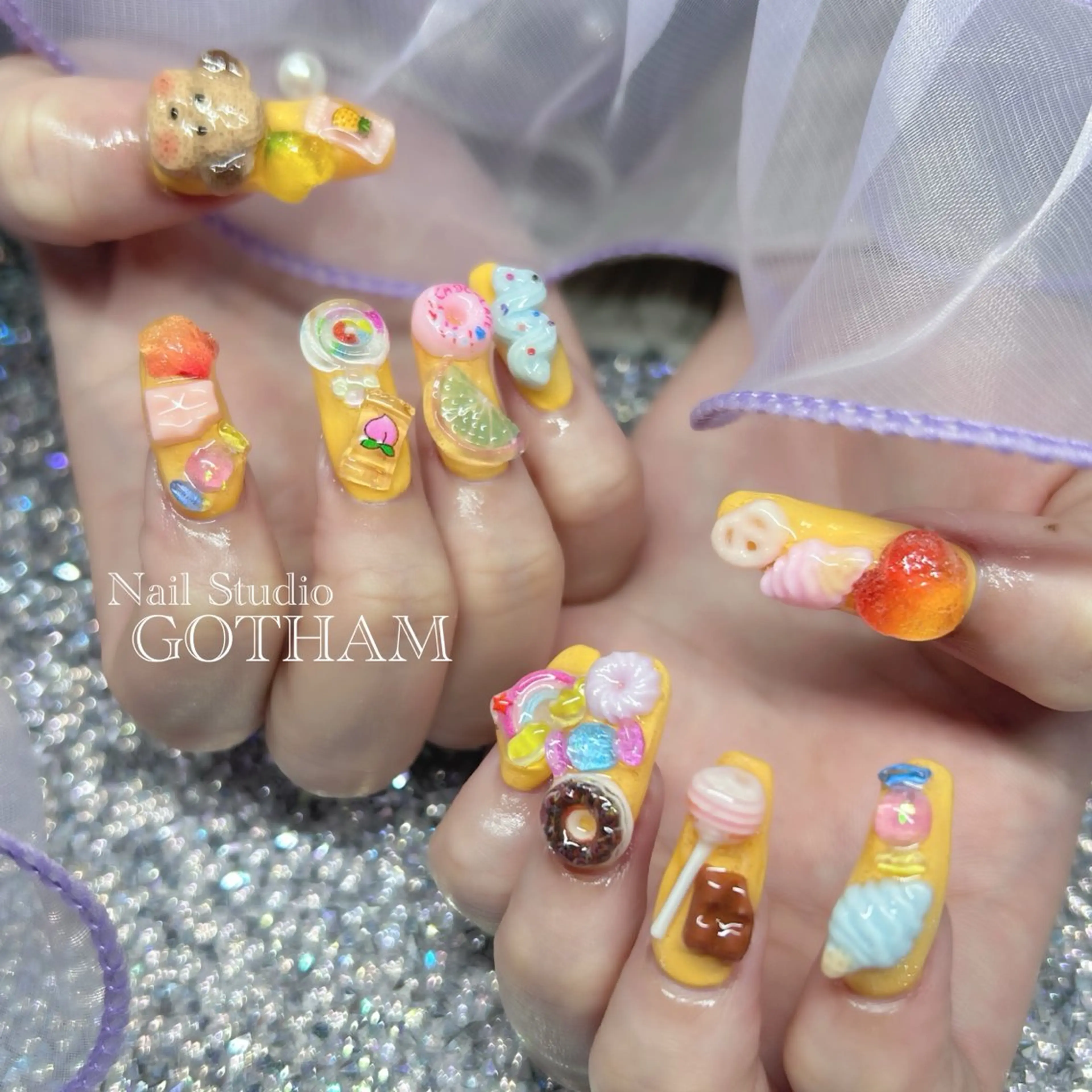ネイル 長さ出し 持ち込み ハンドネイル Nail Studio GOTHAM所属・高円寺駅からすぐ🌈 ネイルGOTHAMのネイルデザイン