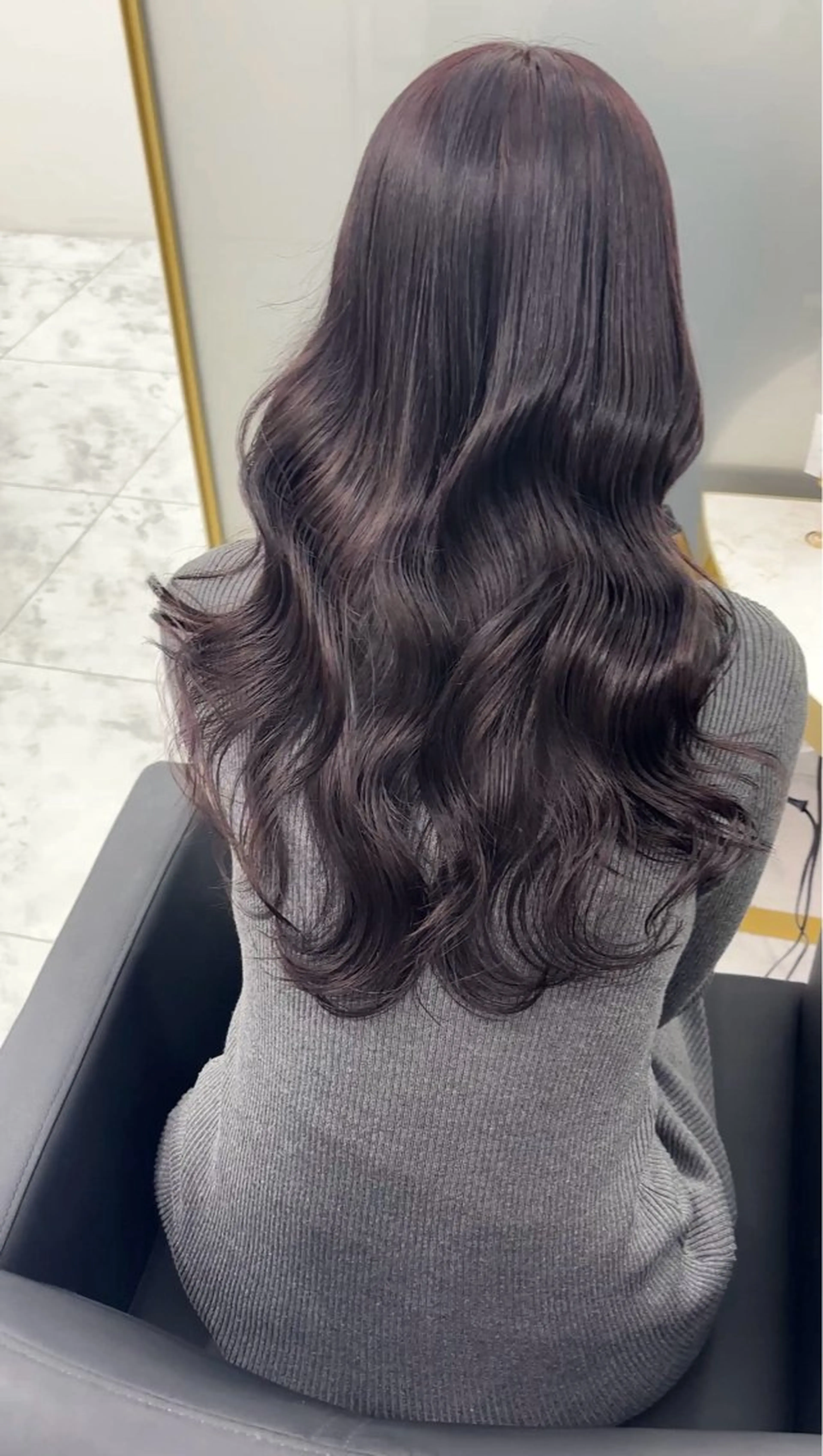 ロング ヘアカラー ヘアセット ラベンダーカラー /巻き/WAKANAのヘアスタイル