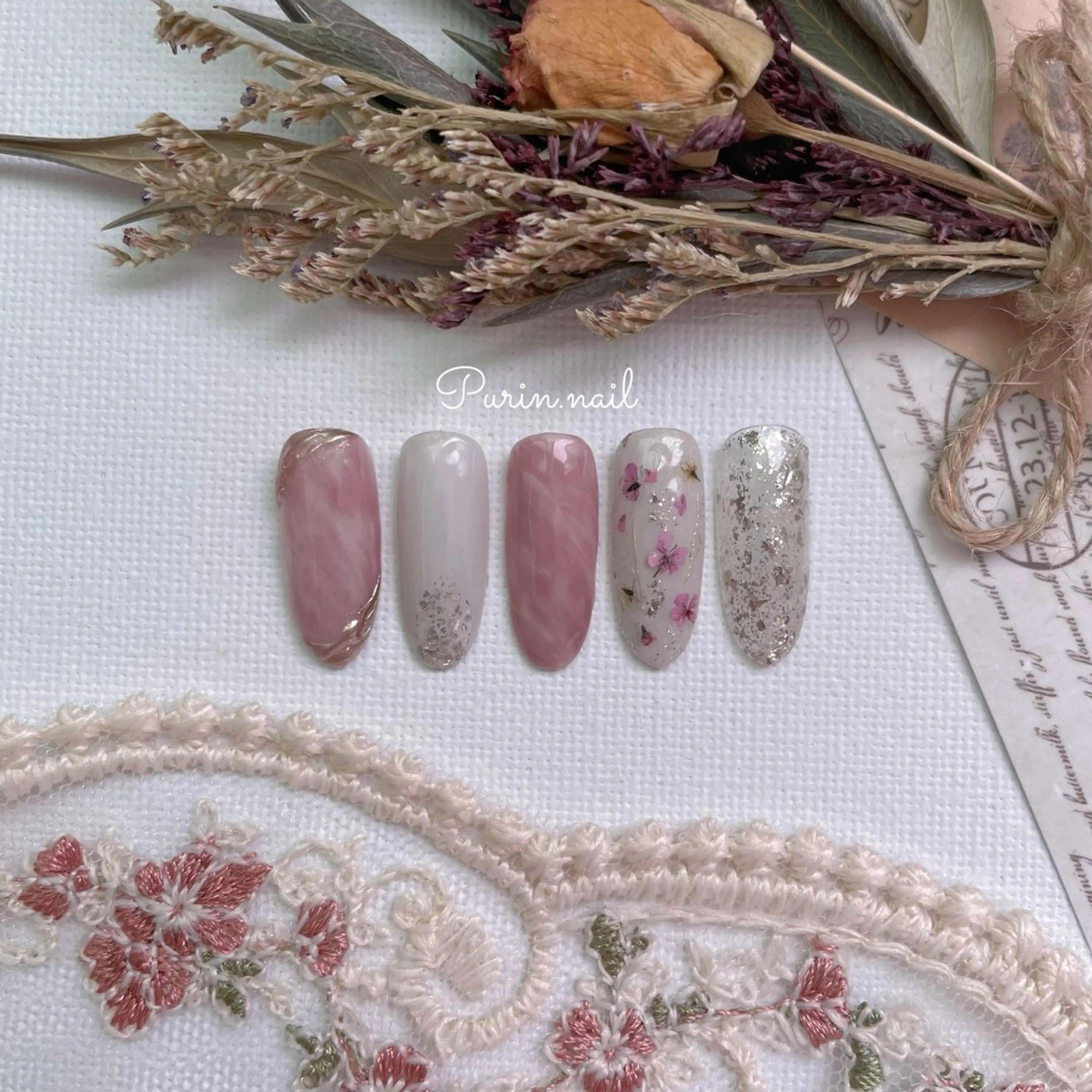 ネイル フラワーネイル 春ネイル Nails by Purin🍮のネイルデザイン