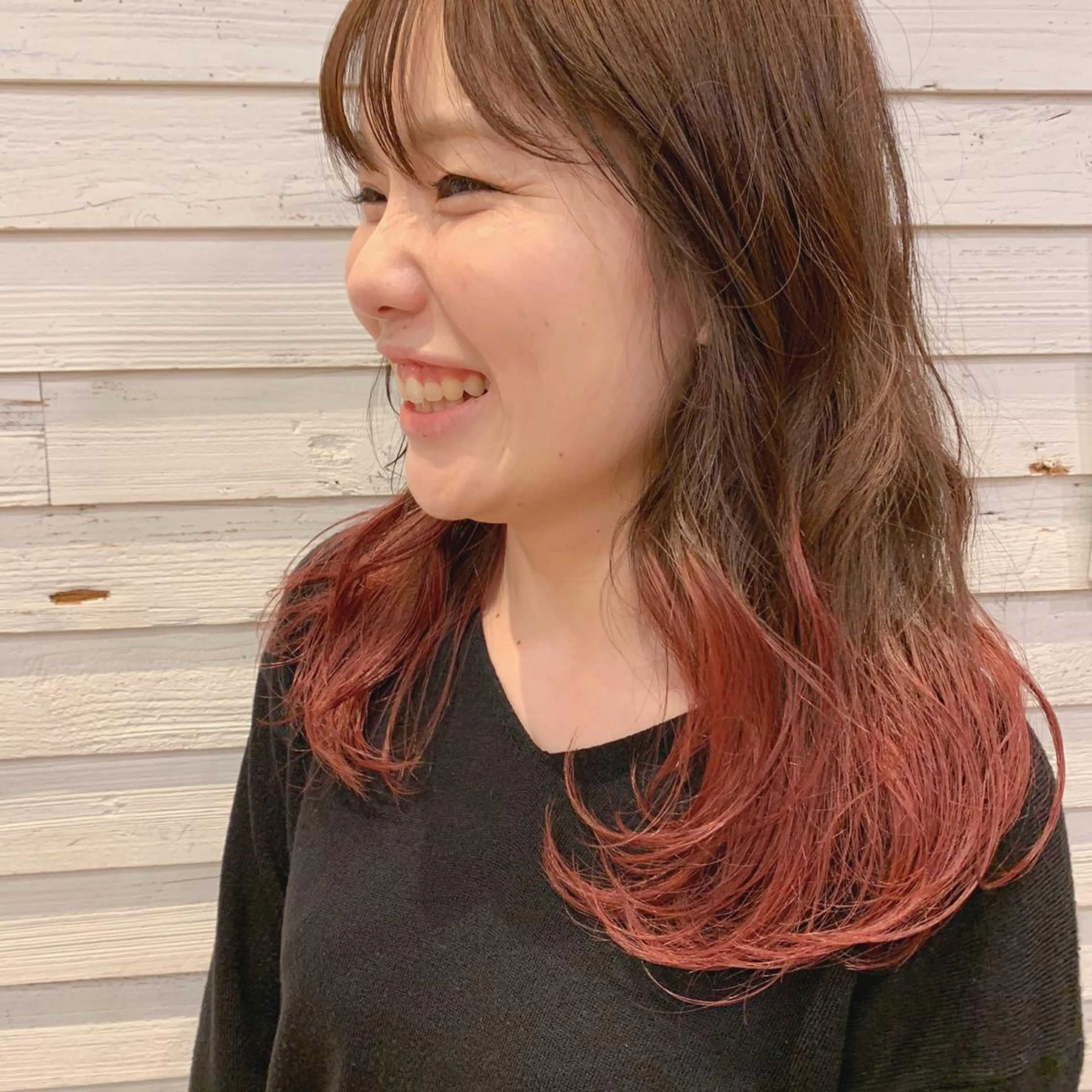 ミディアム カラー グラデーションカラー 🌱小顔ヘア/ボブ ミディアム/双葉🌱のヘアスタイル