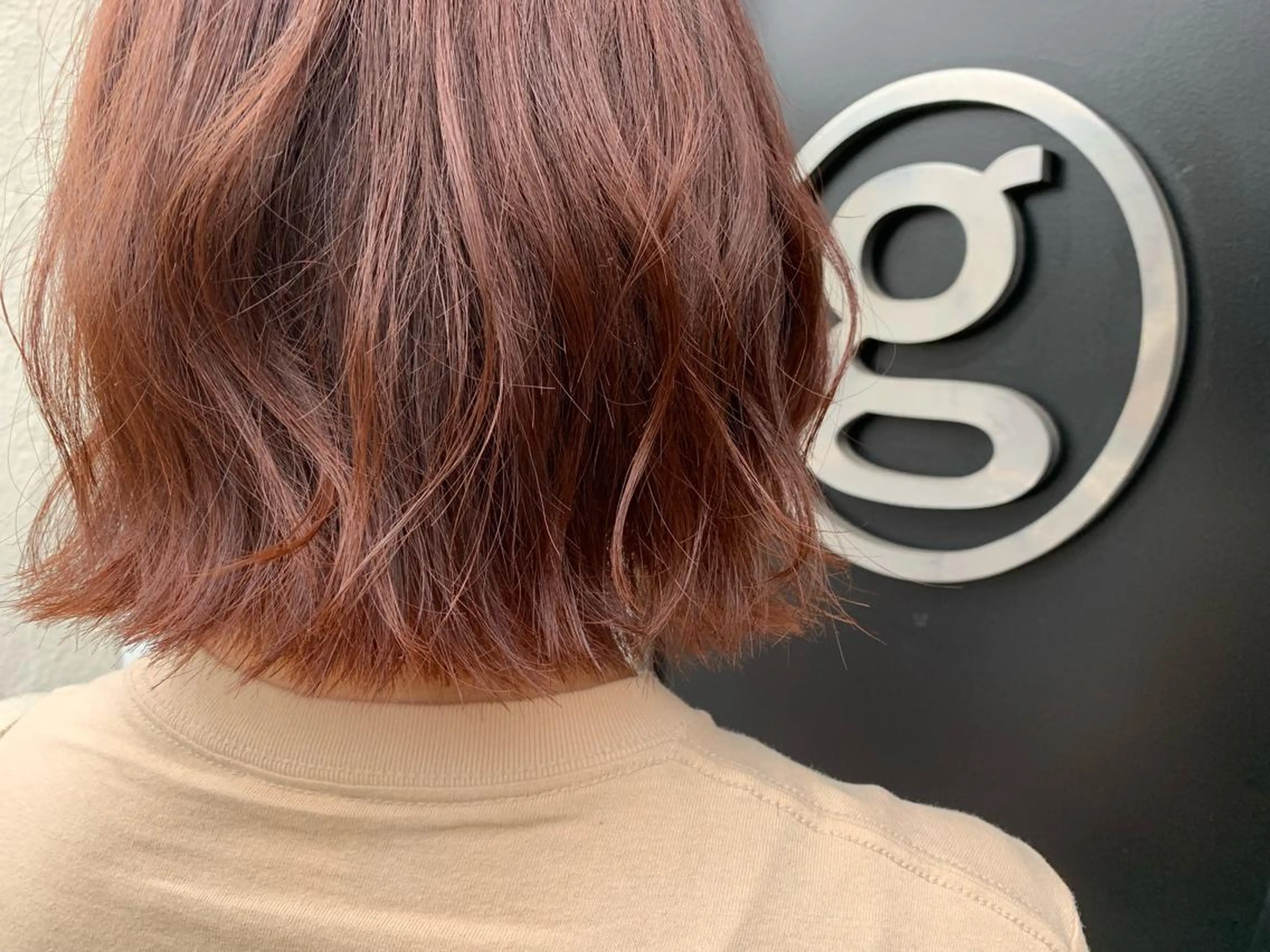 ショート カラー ブラウンカラー オレンジ オレンジブラウン カット ヘアカラー トリートメント 萌花　moeka /韓国/レイヤーのヘアスタイル