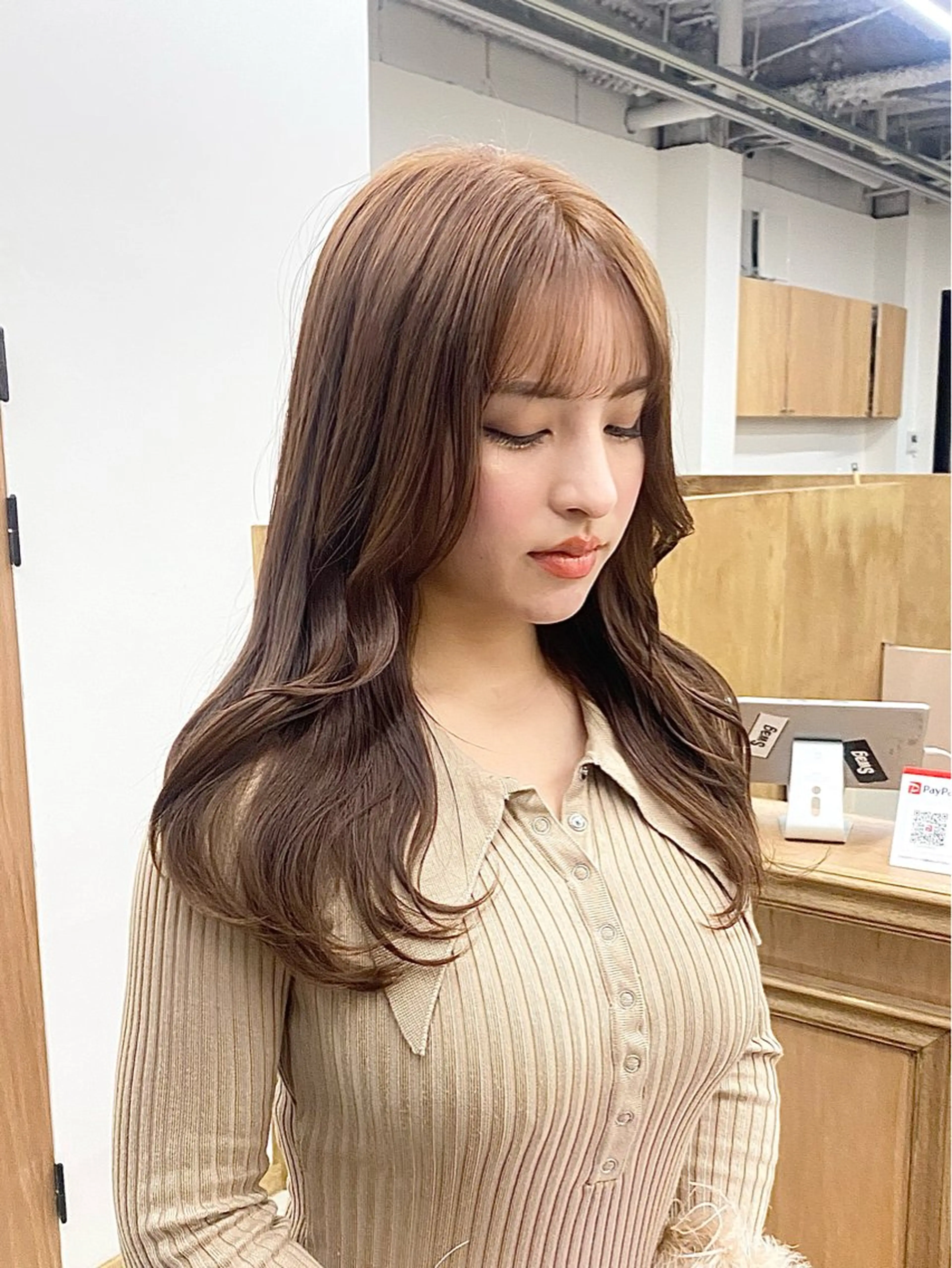 セミロング カラー ヘアアレンジ ブリーチ ダブルカラー ブリーチなしカラー カット ヘアカラー トリートメント ハル🌸柔色/ ブリーチなし/艶髪のヘアスタイル