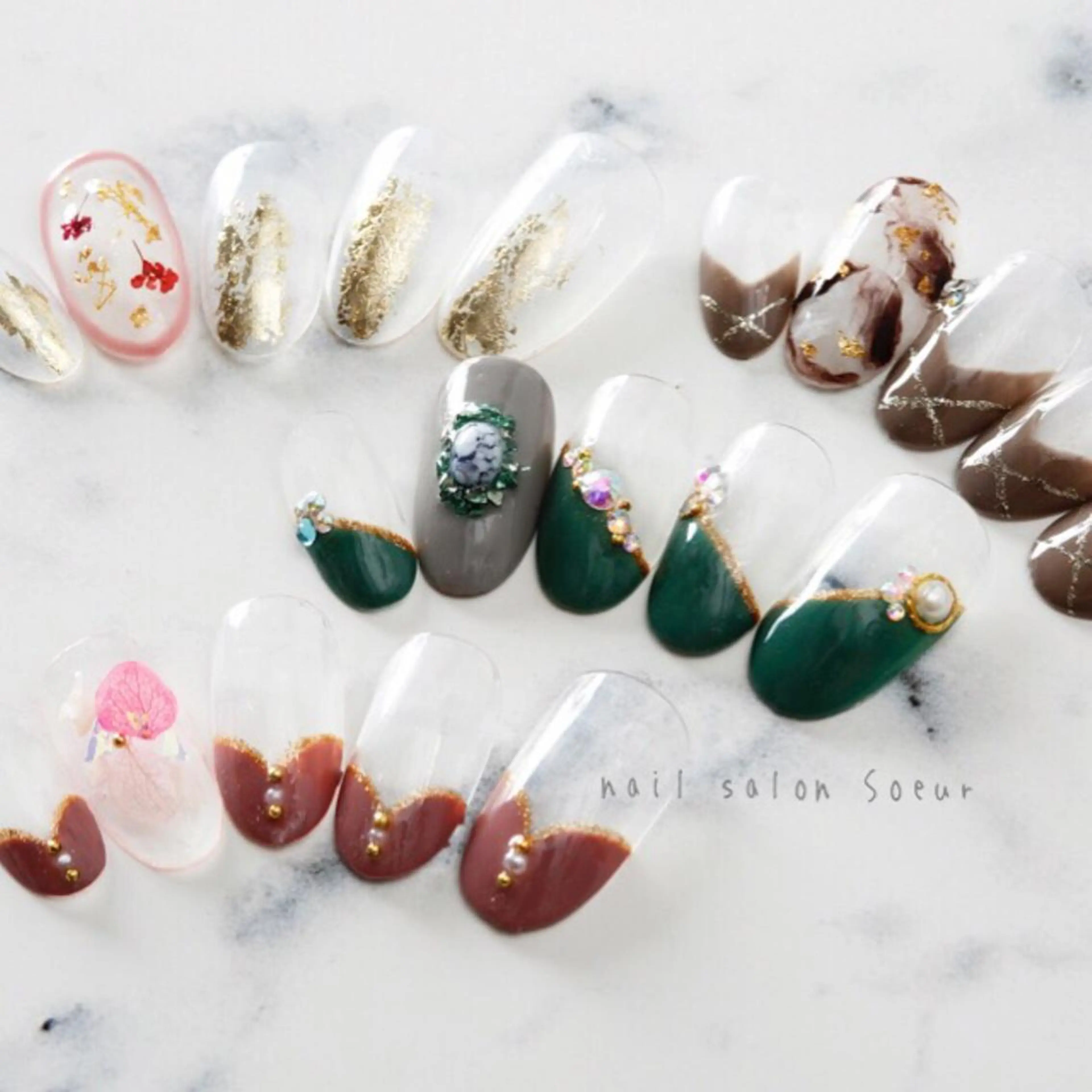 ネイル アートネイル フレンチネイル ワンカラーネイル nail salon Soeurのネイルデザイン