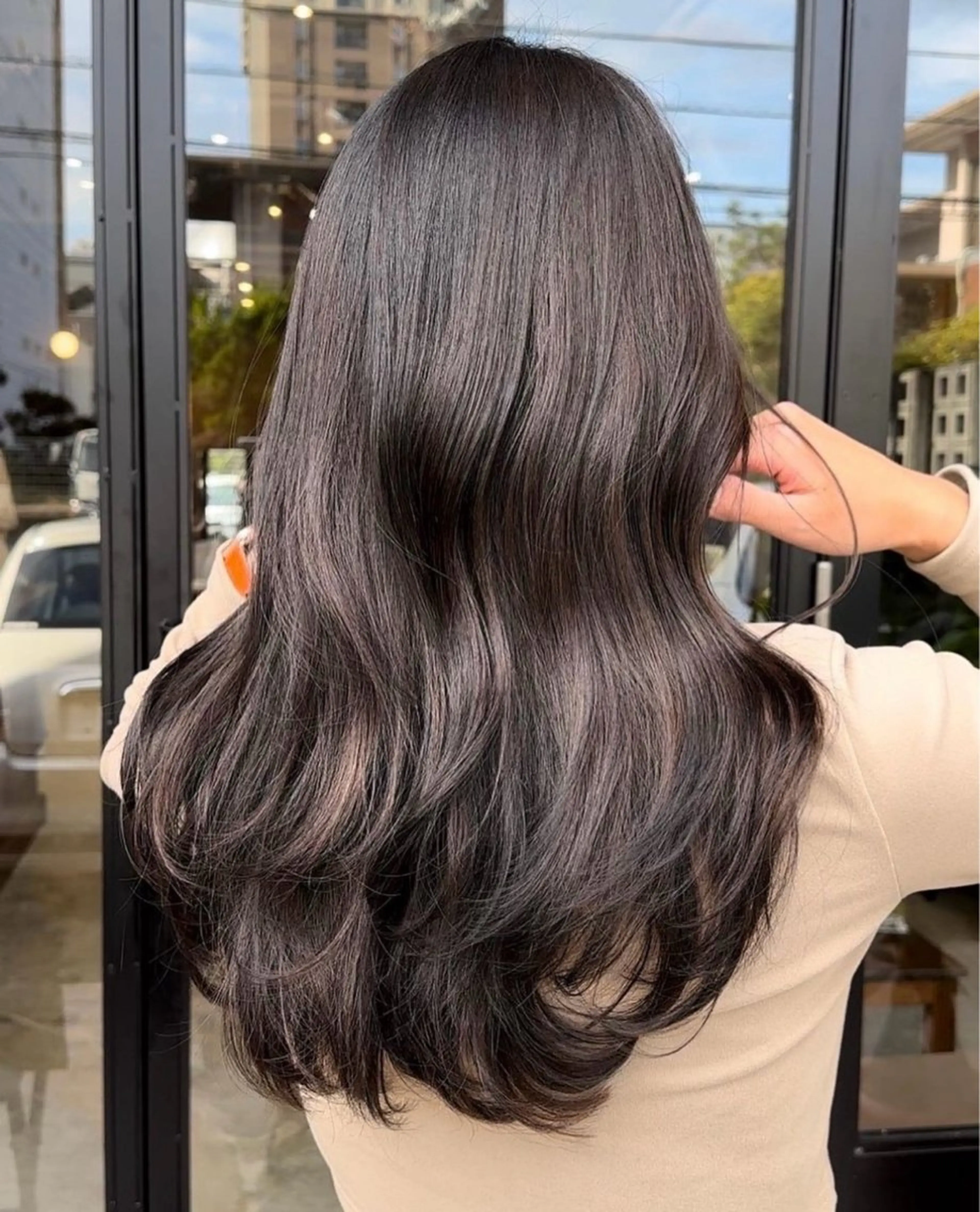 ロング カラー ❤️ブリーチなし💚 ダブルカラー平野実花のヘアスタイル