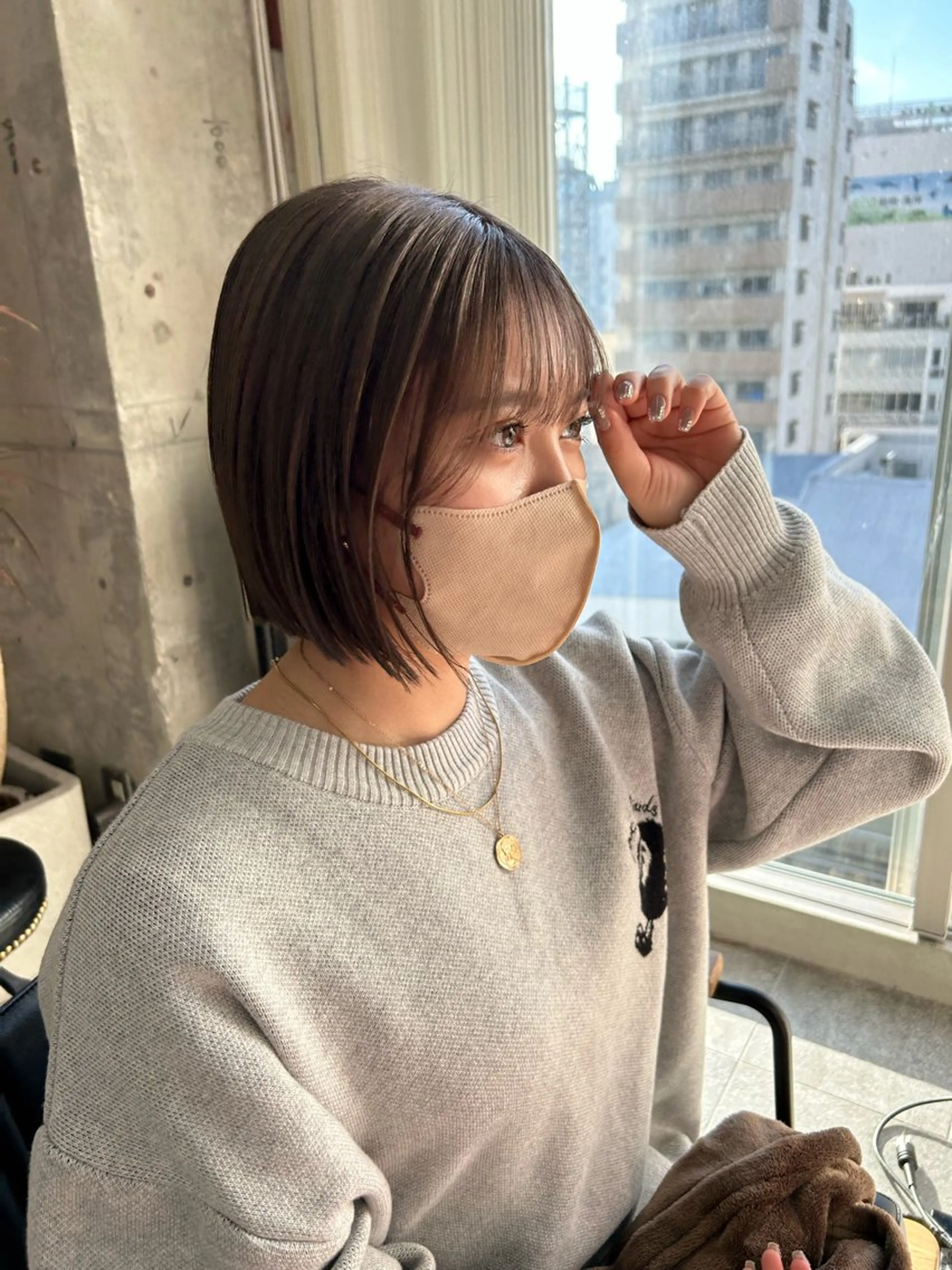 ミディアム カラー グレージュ オリーブグレージュ オリーブグレー カット ヘアカラー 小川真歩/パーマ /暖色オリーブのヘアスタイル