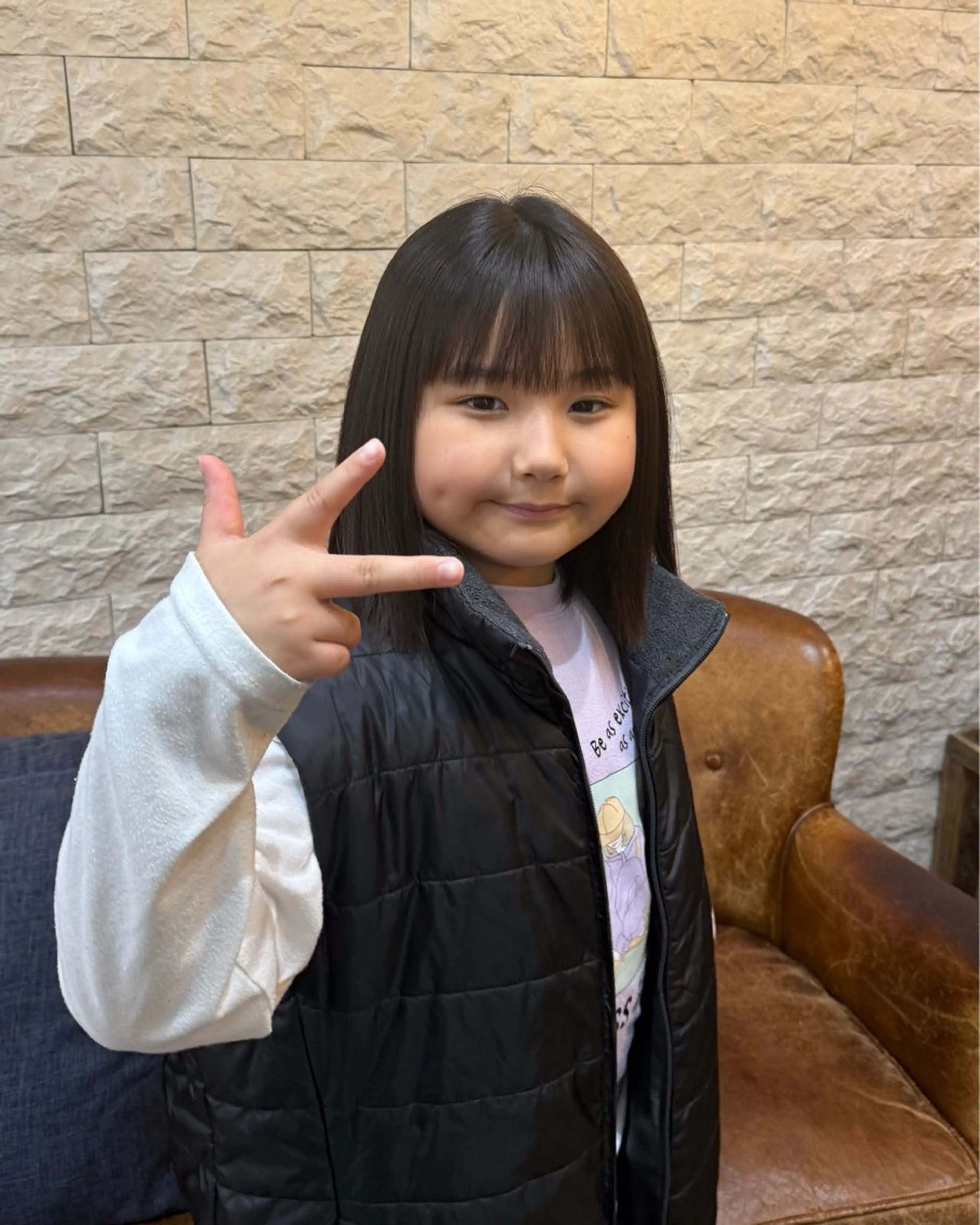 ミディアム パーマ キッズ 縮毛矯正 ゆるふわ淡色🐰 kotomi🎀のヘアスタイル