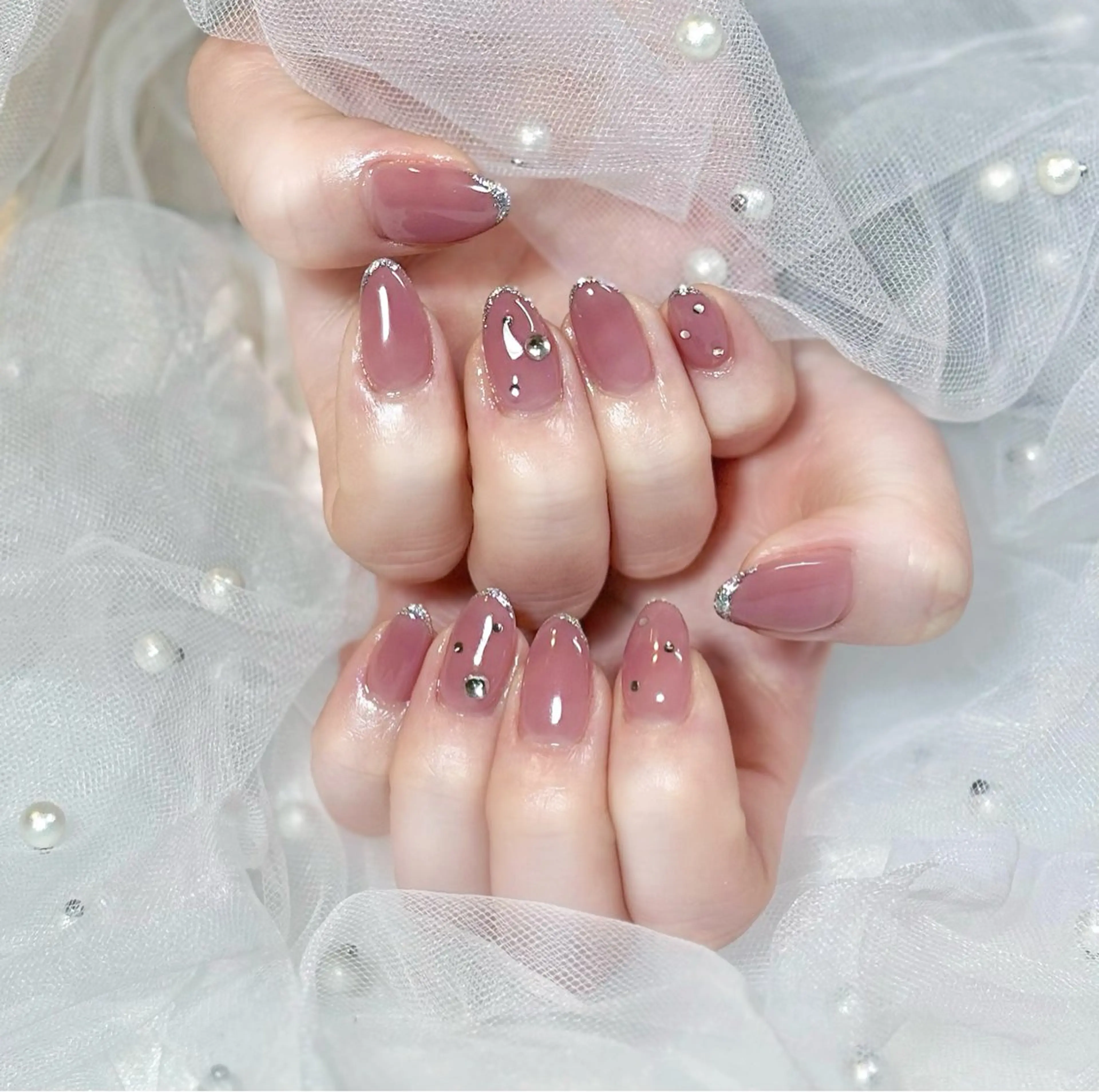 ネイル フレンチネイル ガーリー 韓国ネイル ピンク Chat　noir所属・【chatnoir】 MIYUのネイルデザイン