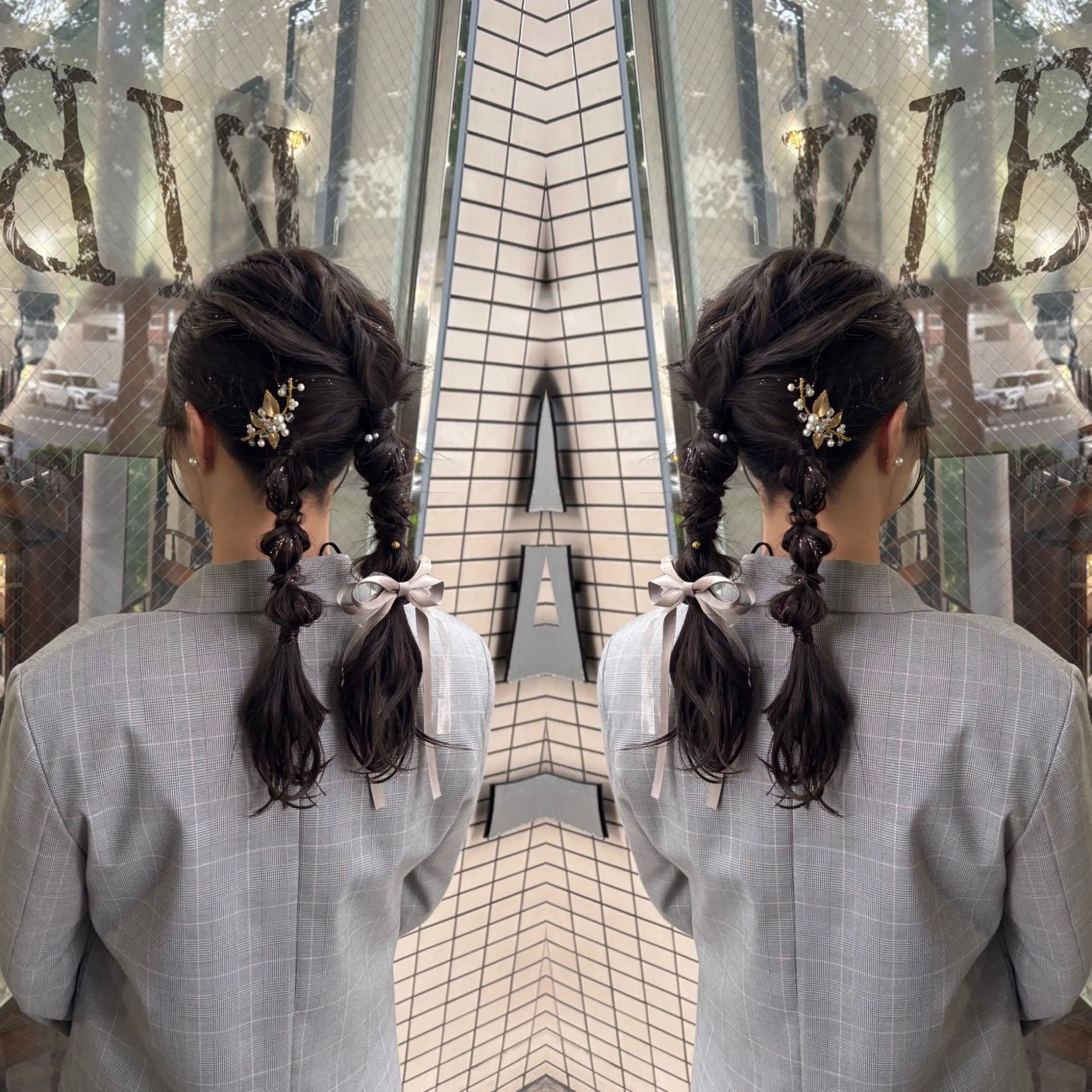 セミロング ヘアアレンジ ☻モエカ/ハイトーン アレンジ☻のヘアスタイル