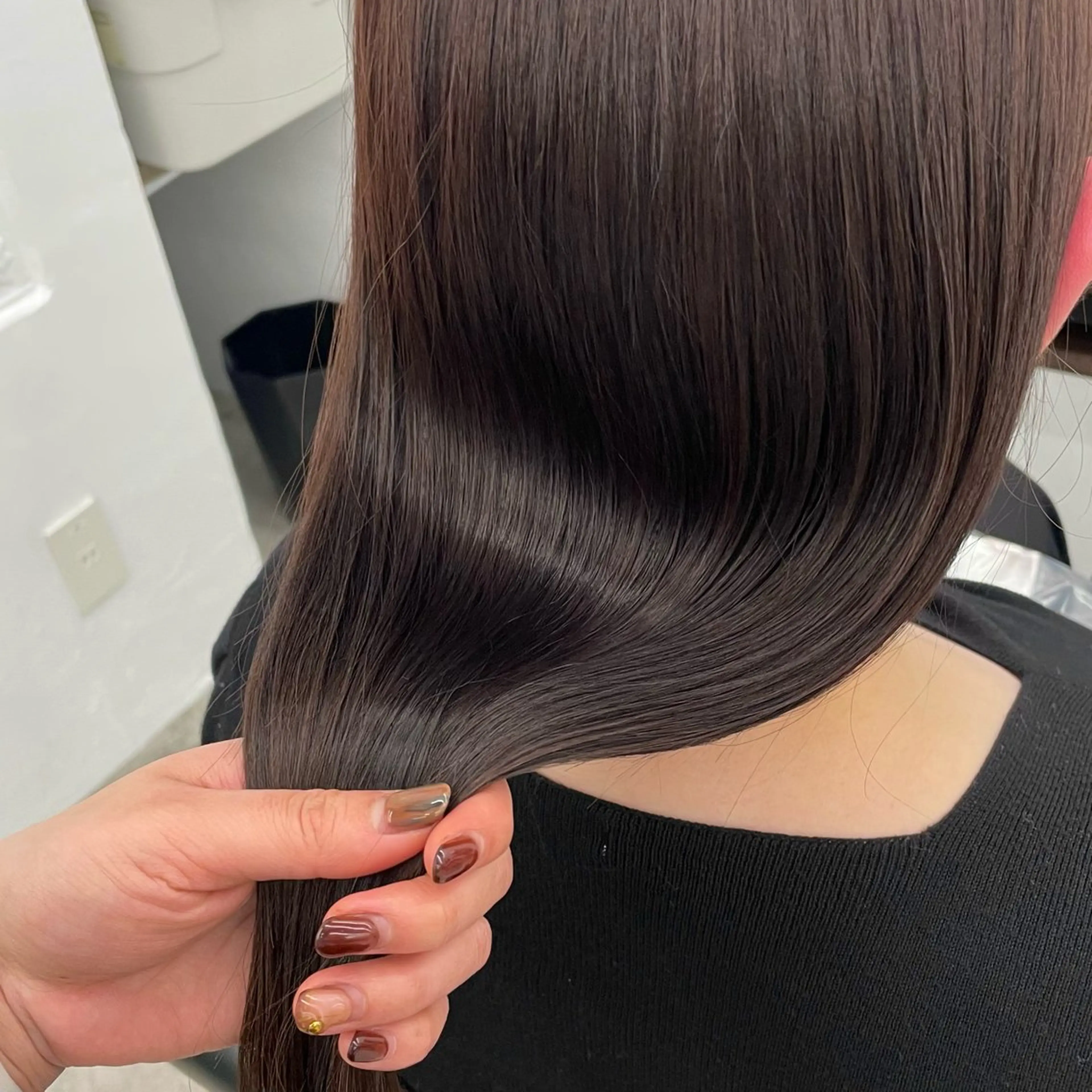 セミロング カラー ヘアアレンジ 暖色ダブルカラーボブ レイヤー🌈AINAのヘアスタイル