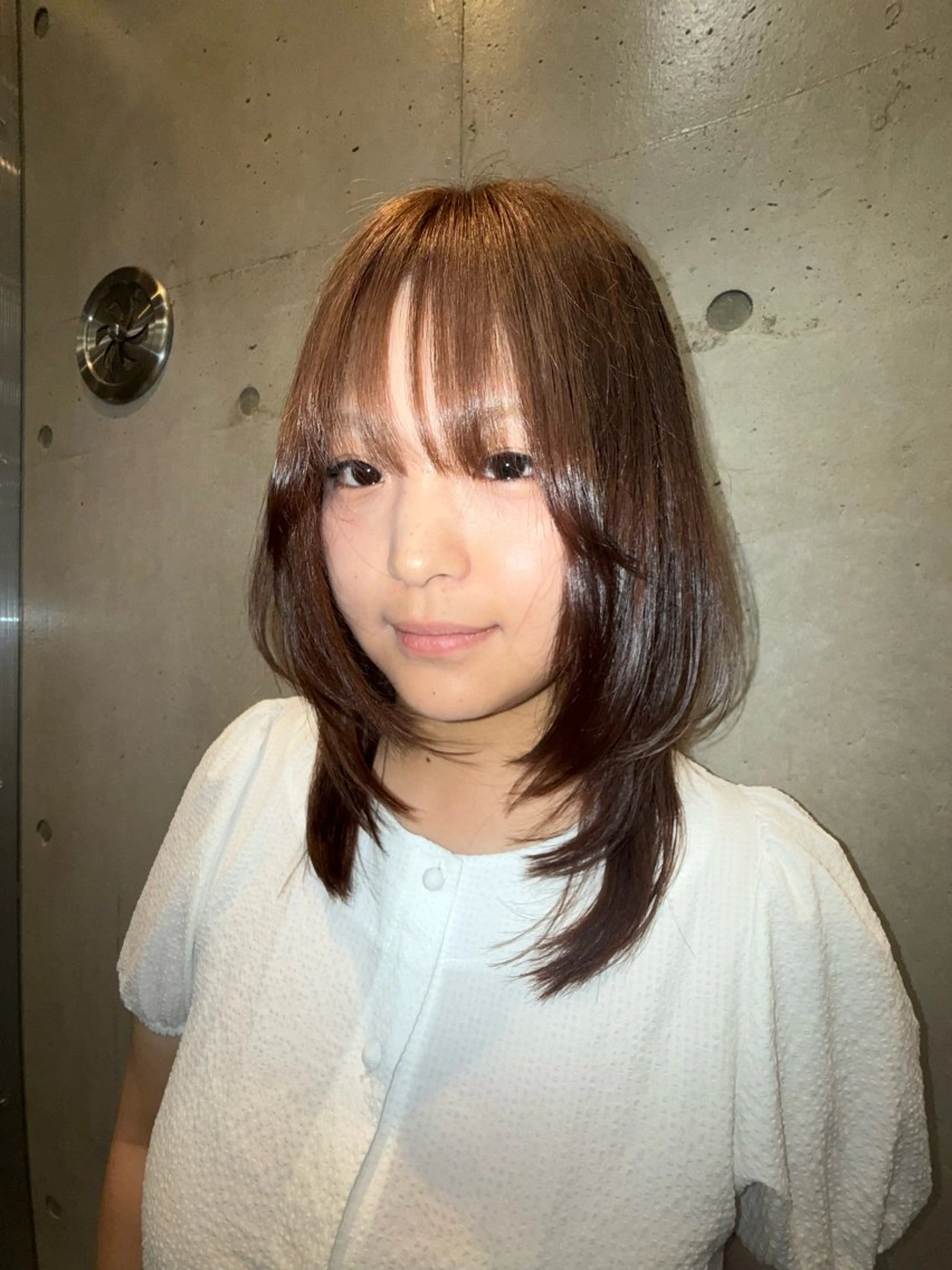 ミディアム カラー ショートボブ ミディアムパーマ アディクシーカラー ブリーチ ケアブリーチ ヘアカラー KAAI ㅤのヘアスタイル