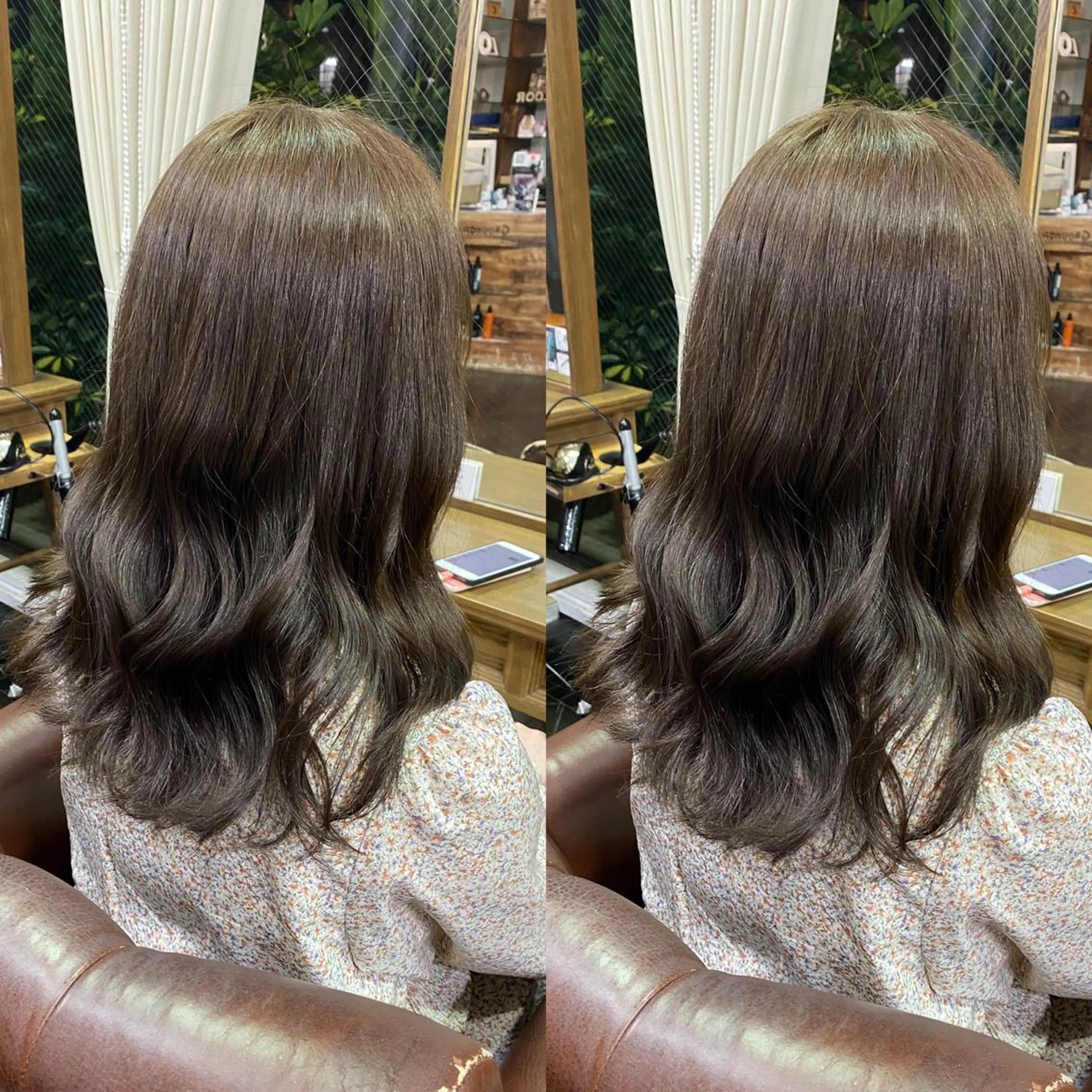 セミロング カラー モモカ/ハイトーン /バレイヤージュのヘアスタイル