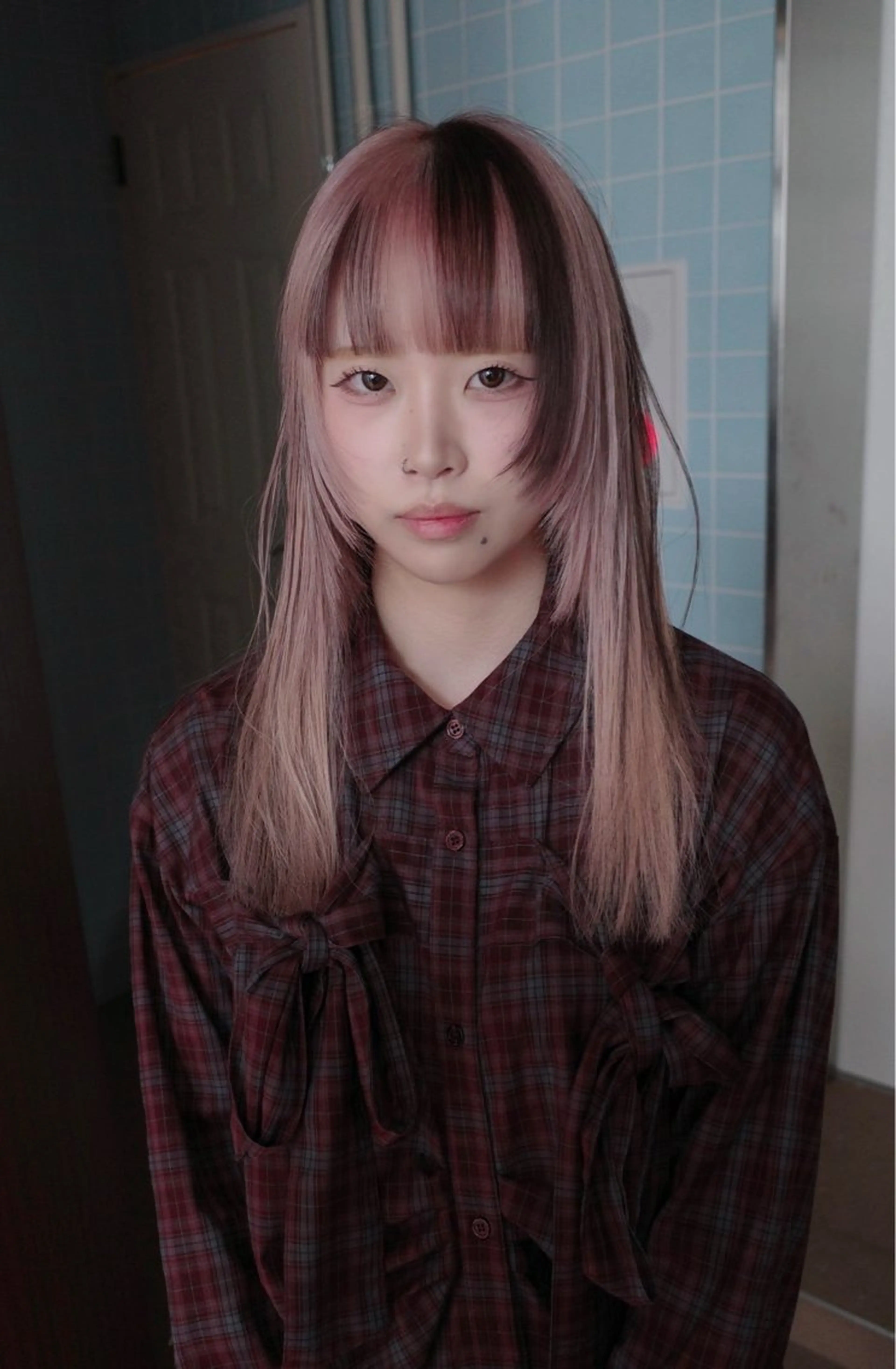 ロング カラー デザインカラー 顔まわりレイヤー レイヤーカット ウルフカット カット ヘアカラー トリートメント ウルフ/レイヤー/ 渋谷🔮Yudaiのヘアスタイル