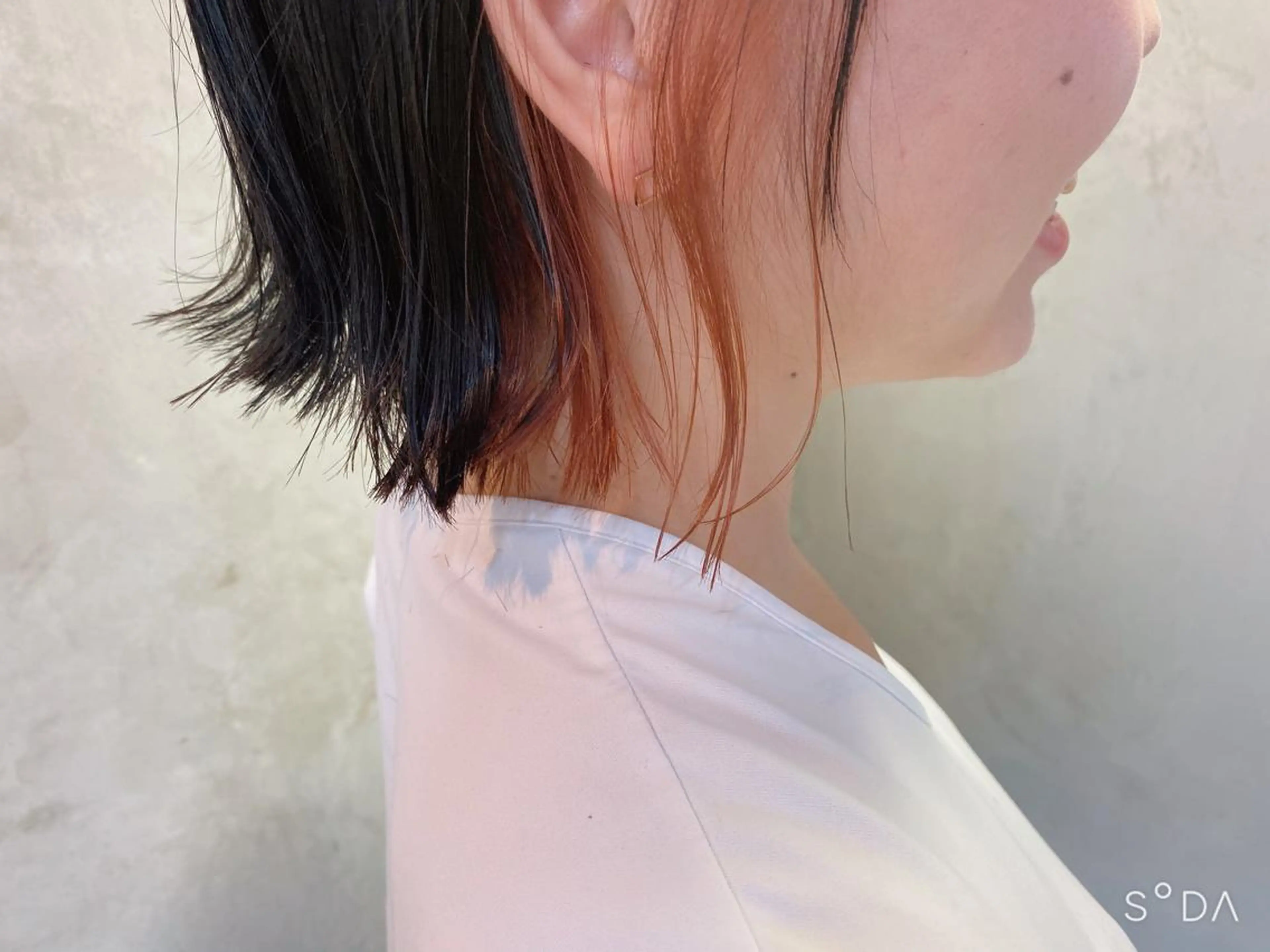 ショート カラー ヘアアレンジ インナーカラー オレンジ stylist/蛯谷 珠里のヘアスタイル