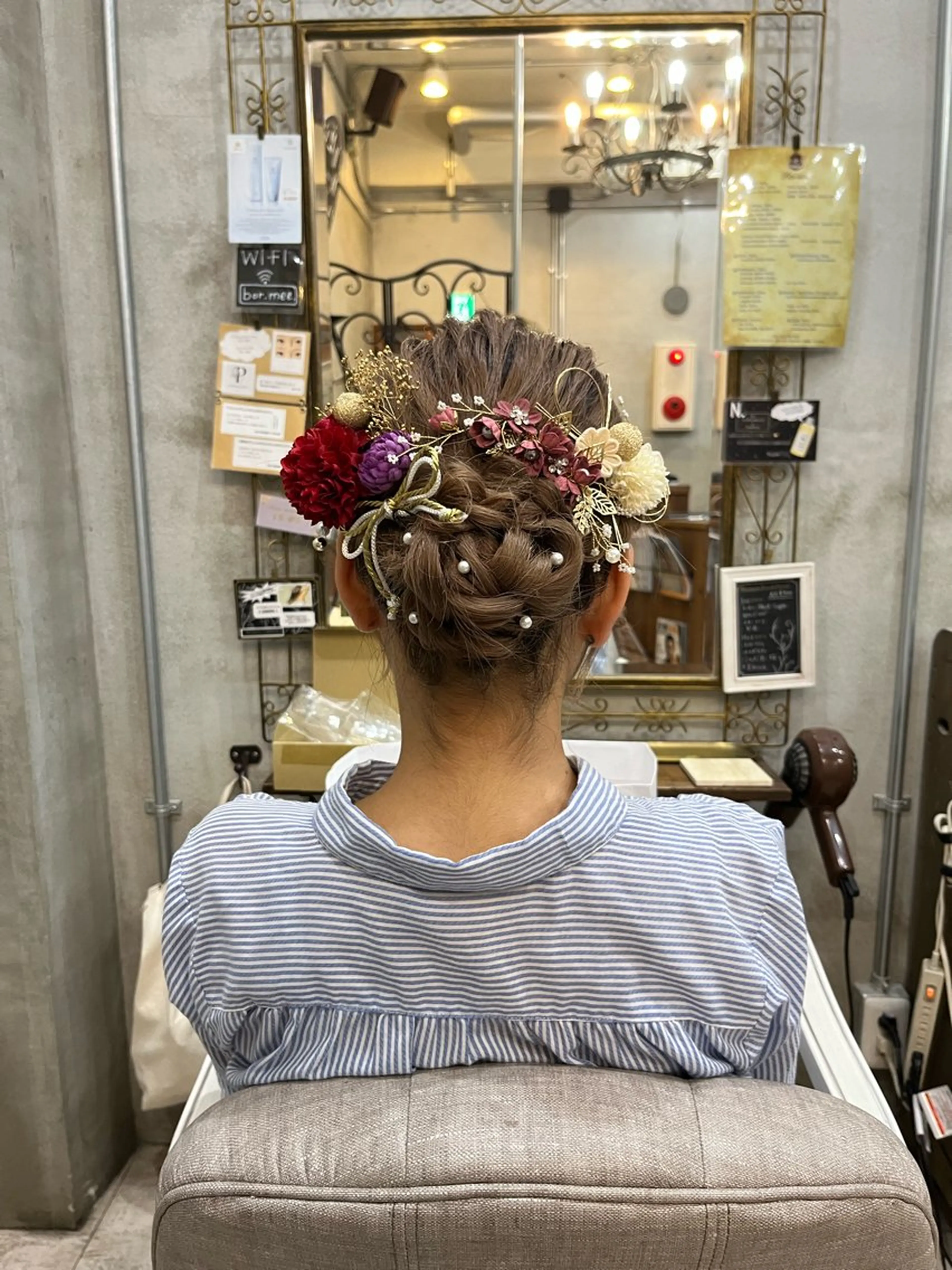 セミロング ヘアセット 艶髪/ハイトーン/ ヘアセット/モエノのヘアスタイル