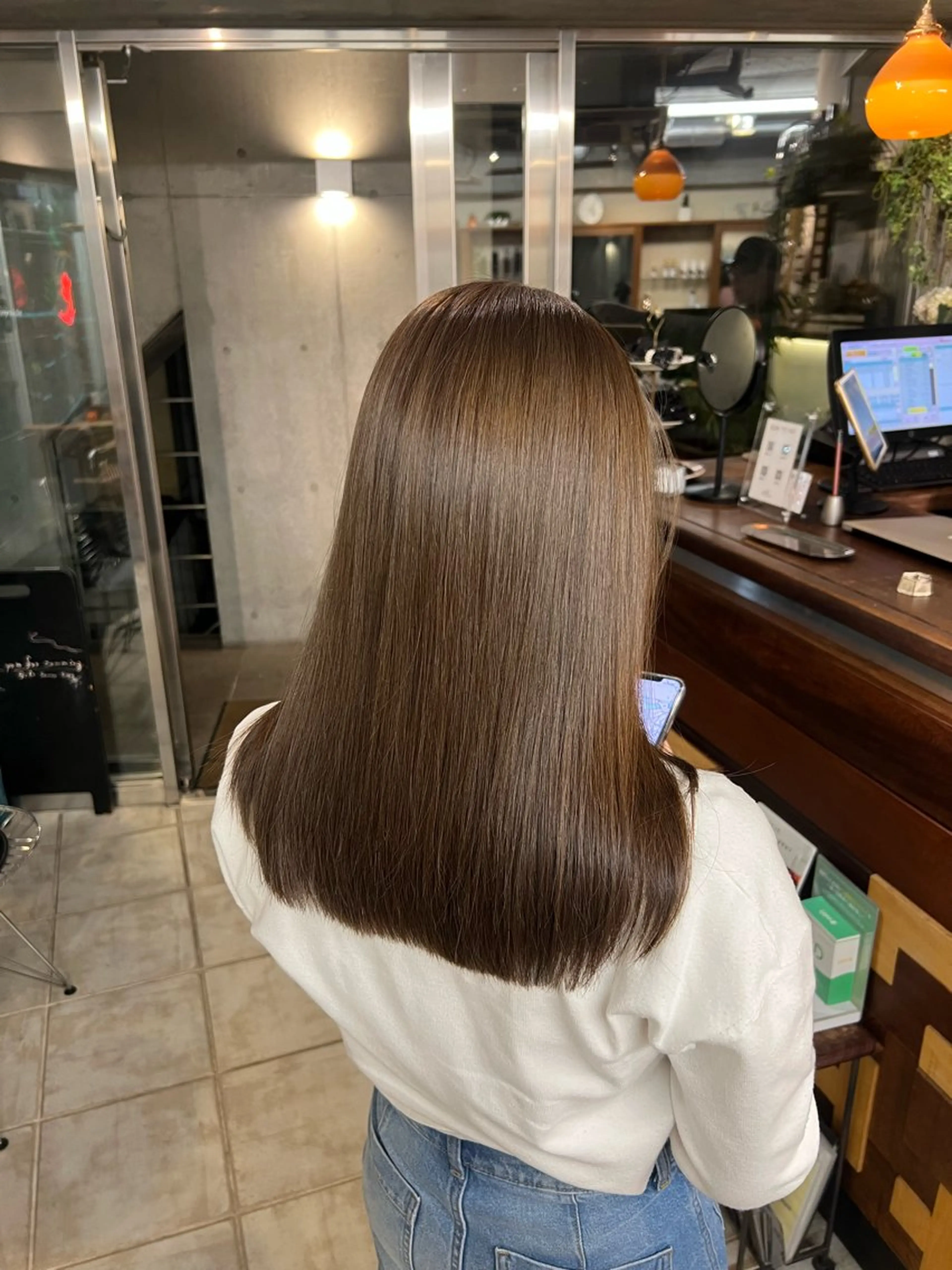 ミディアム ヘアカラー 土田かほ/本日🈳 透明感カラー🍃のヘアスタイル