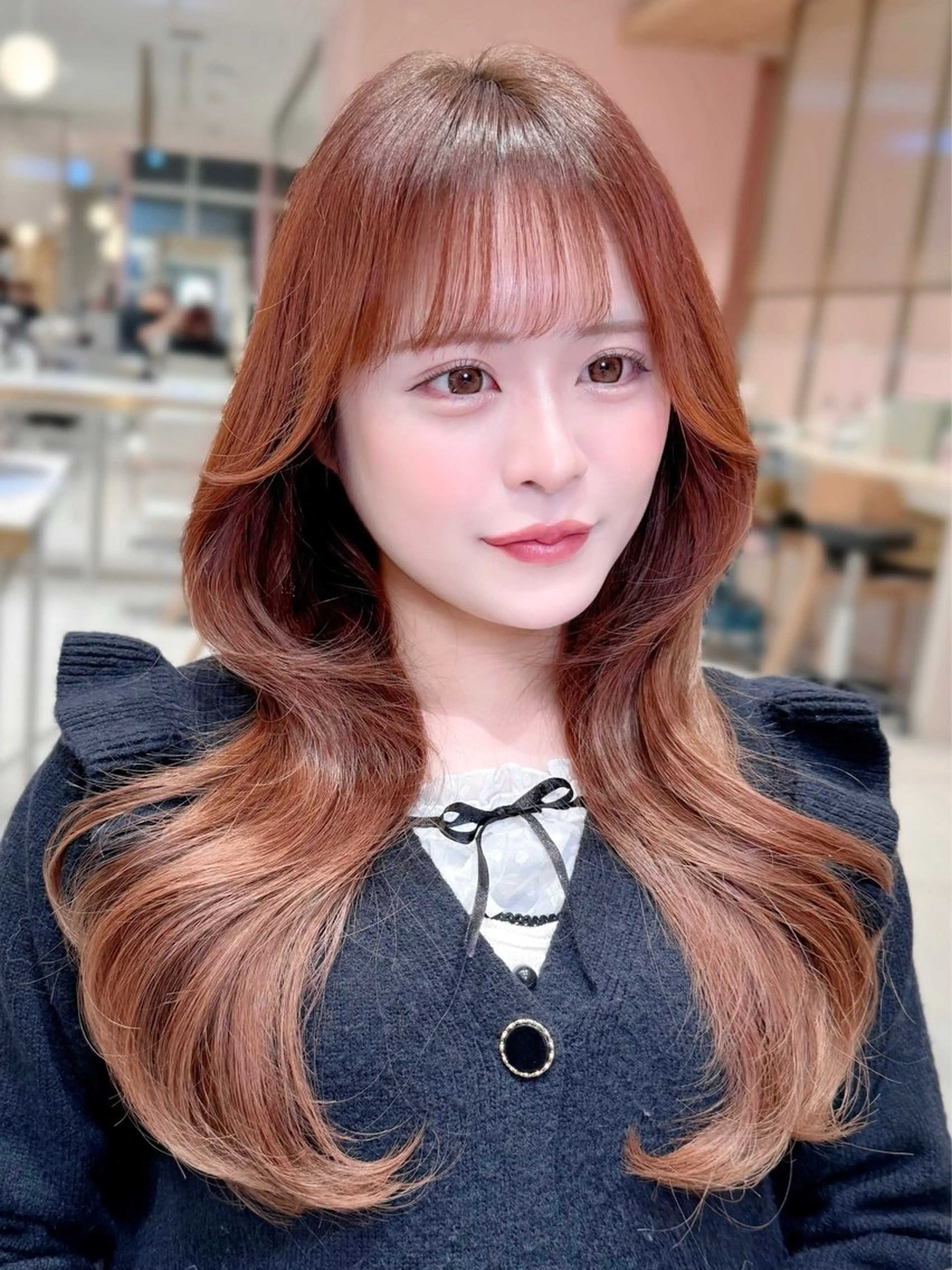 セミロング カラー カット ヘアカラー トリートメント ヘッドスパ ヘアセット 韓国ヘア/レイヤー/ 顔まわり/りょーとのヘアスタイル