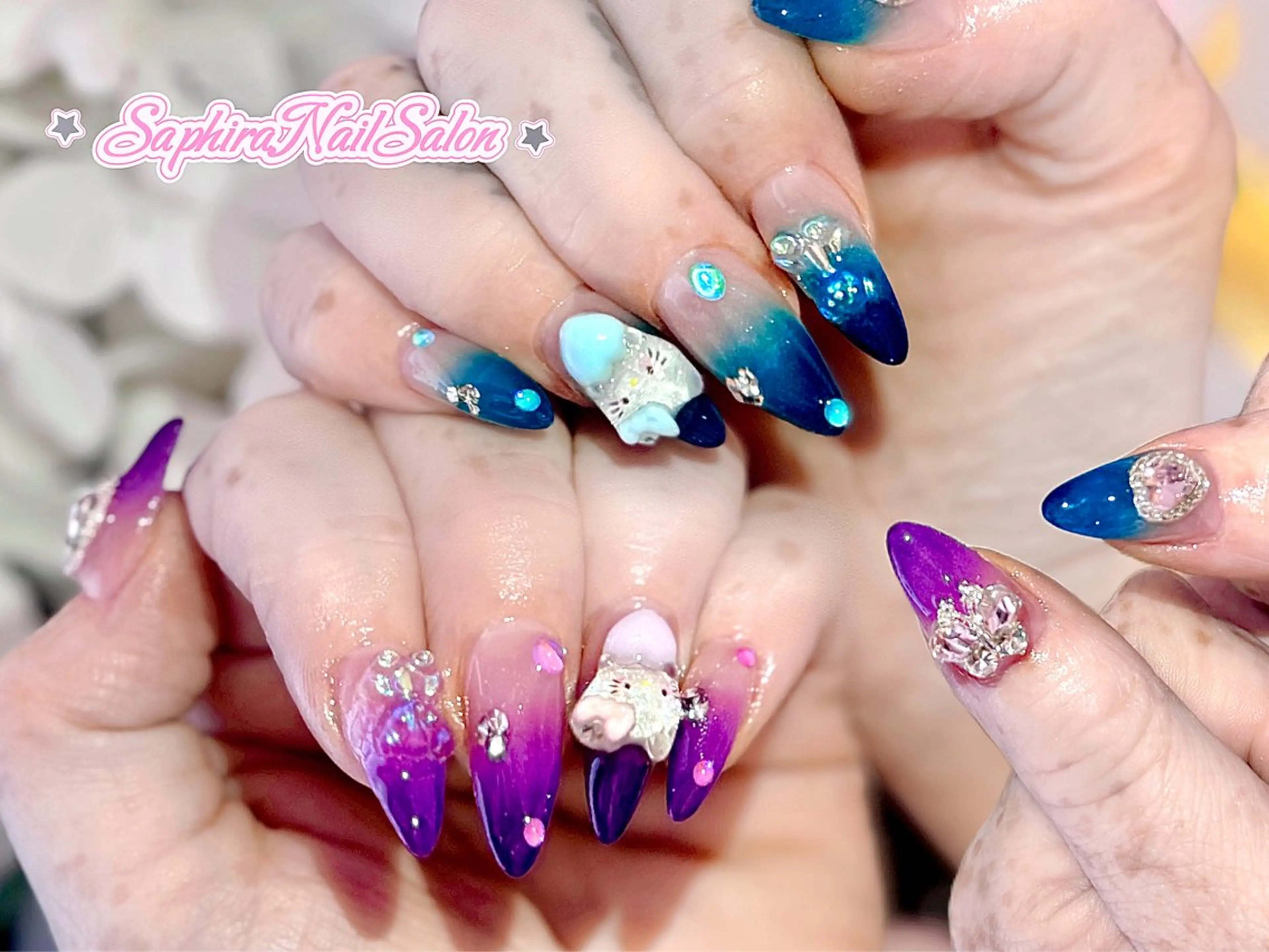 カラー ハンドネイル Saphiraネイル サロン錦糸町のネイルデザイン