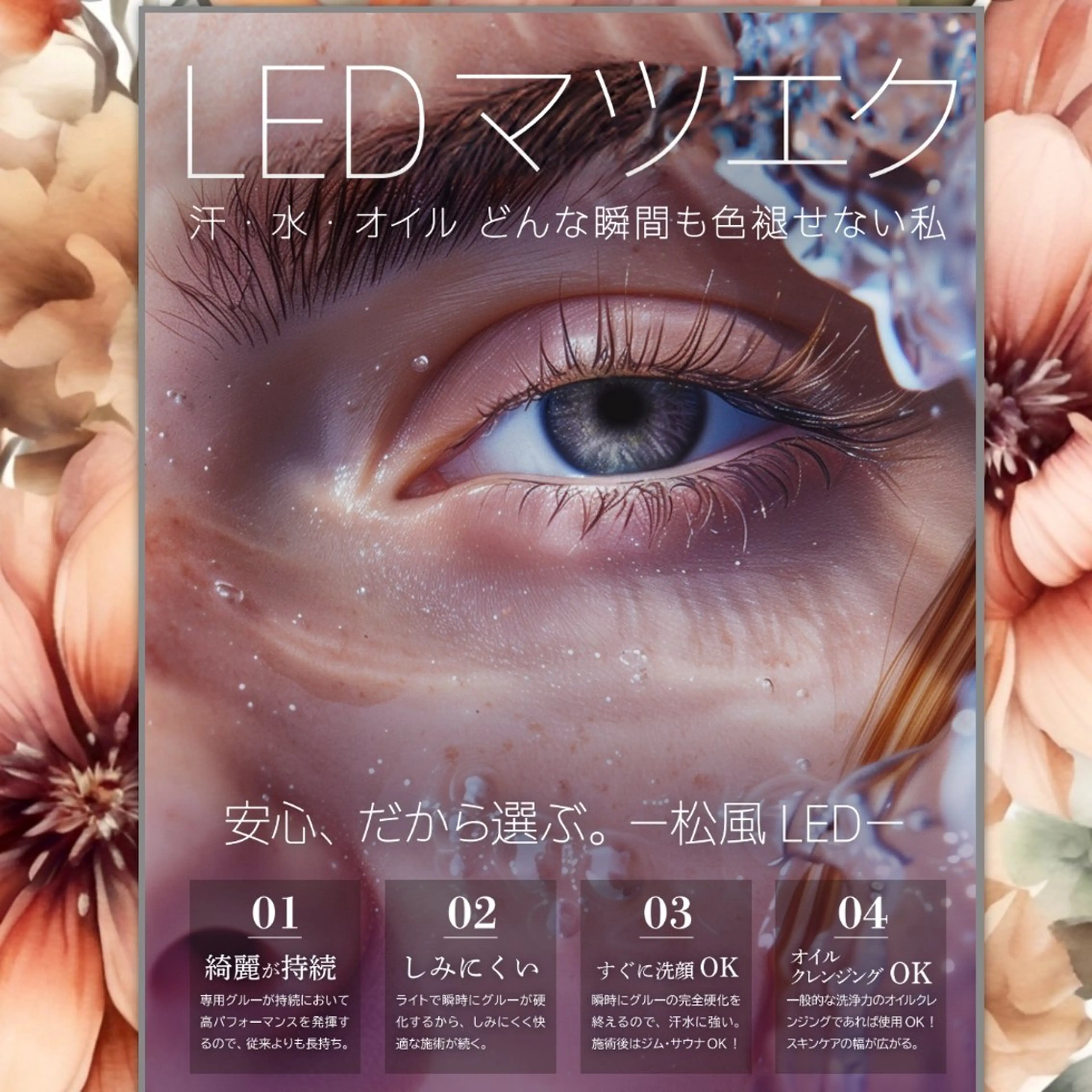 LEDマツエク(フラットラッシュ100本)の写真