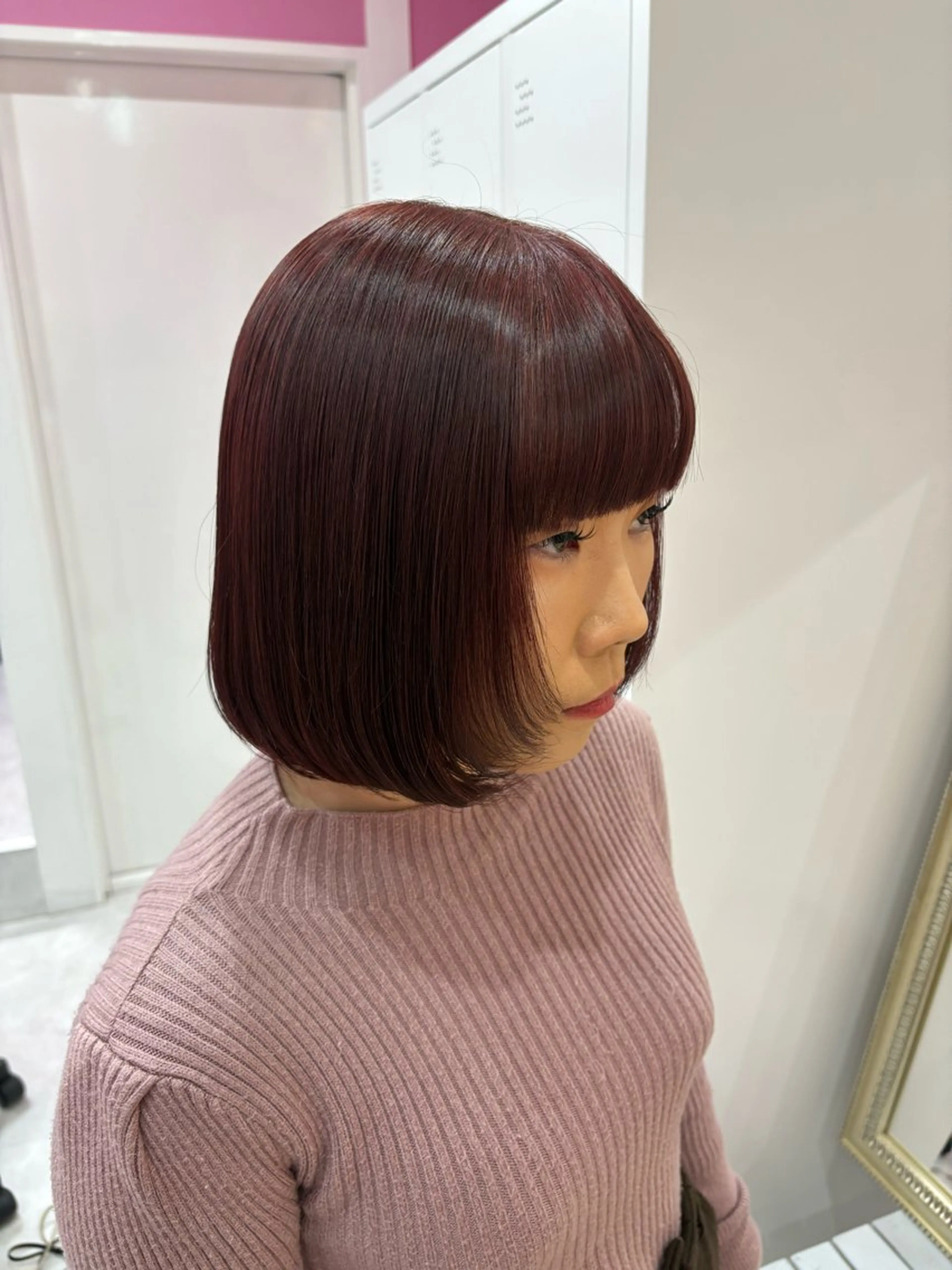 ミディアム カラー ブリーチ ブリーチなしカラー Hirona 縮毛矯正/髪質改善のヘアスタイル