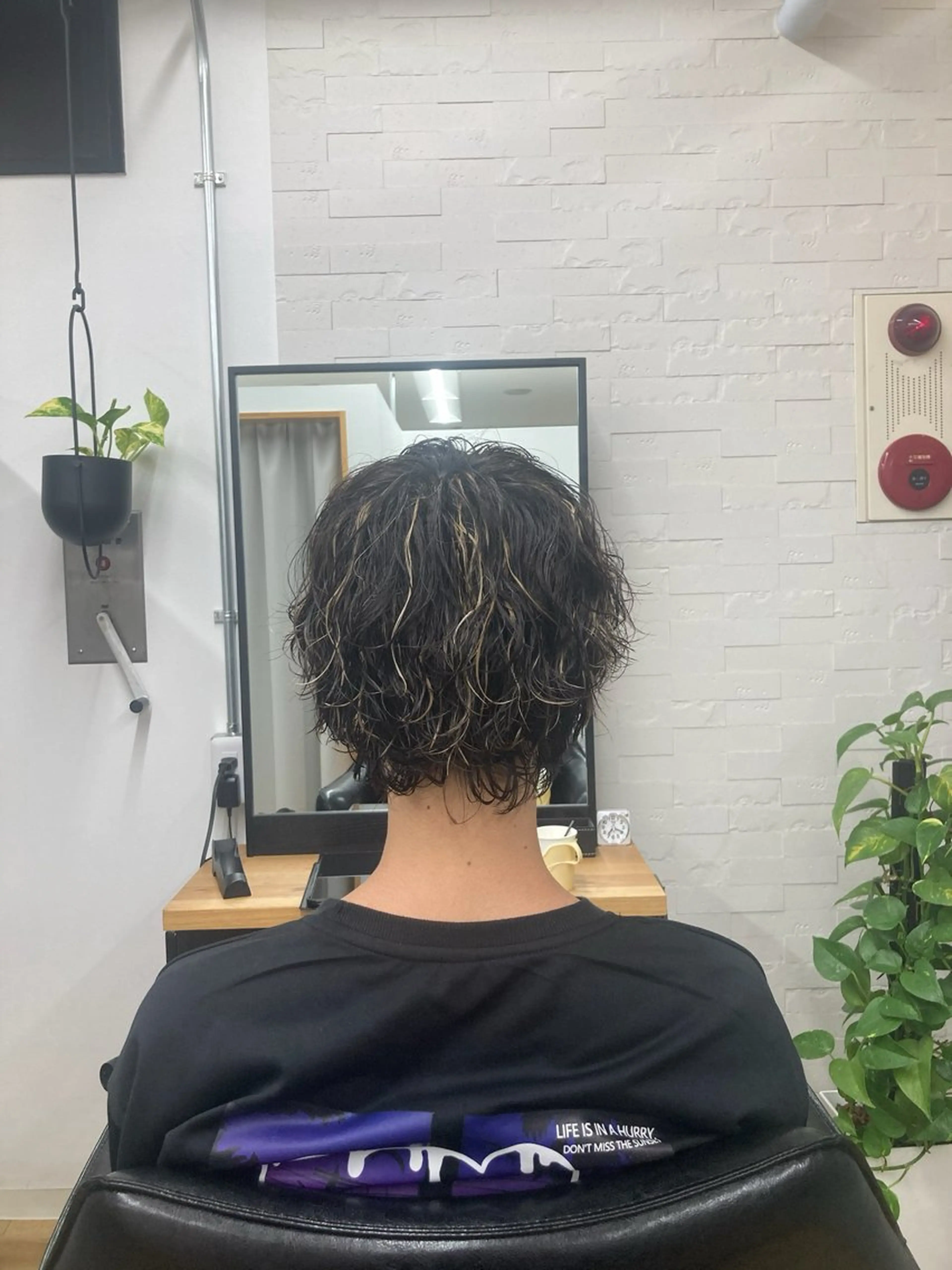 ミディアム ミディアムパーマ ハイライト カット パーマ メンズ特化/垣見 隼人のヘアスタイル