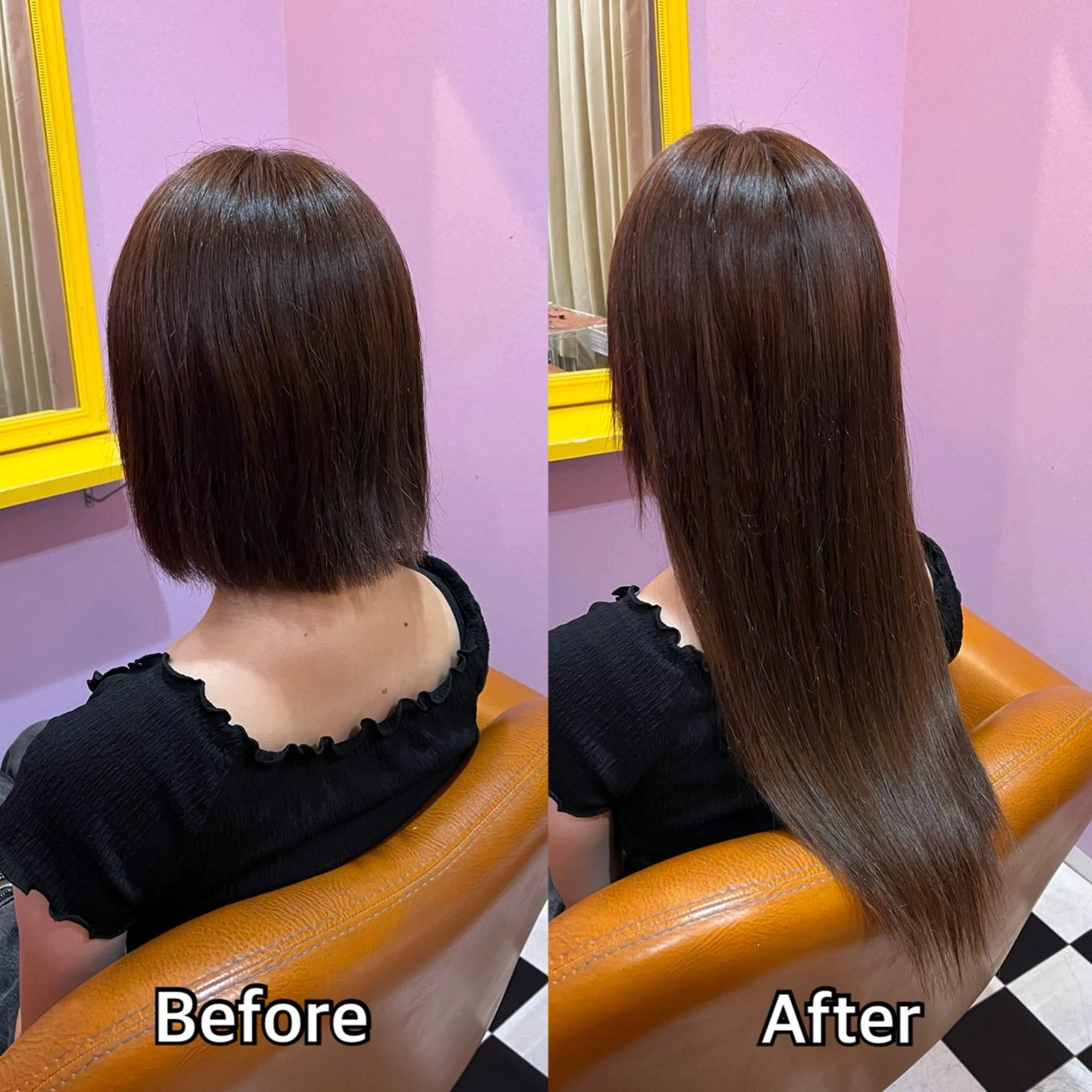 ロング シール+ちび編み込み エクステ梅田🐨のヘアスタイル