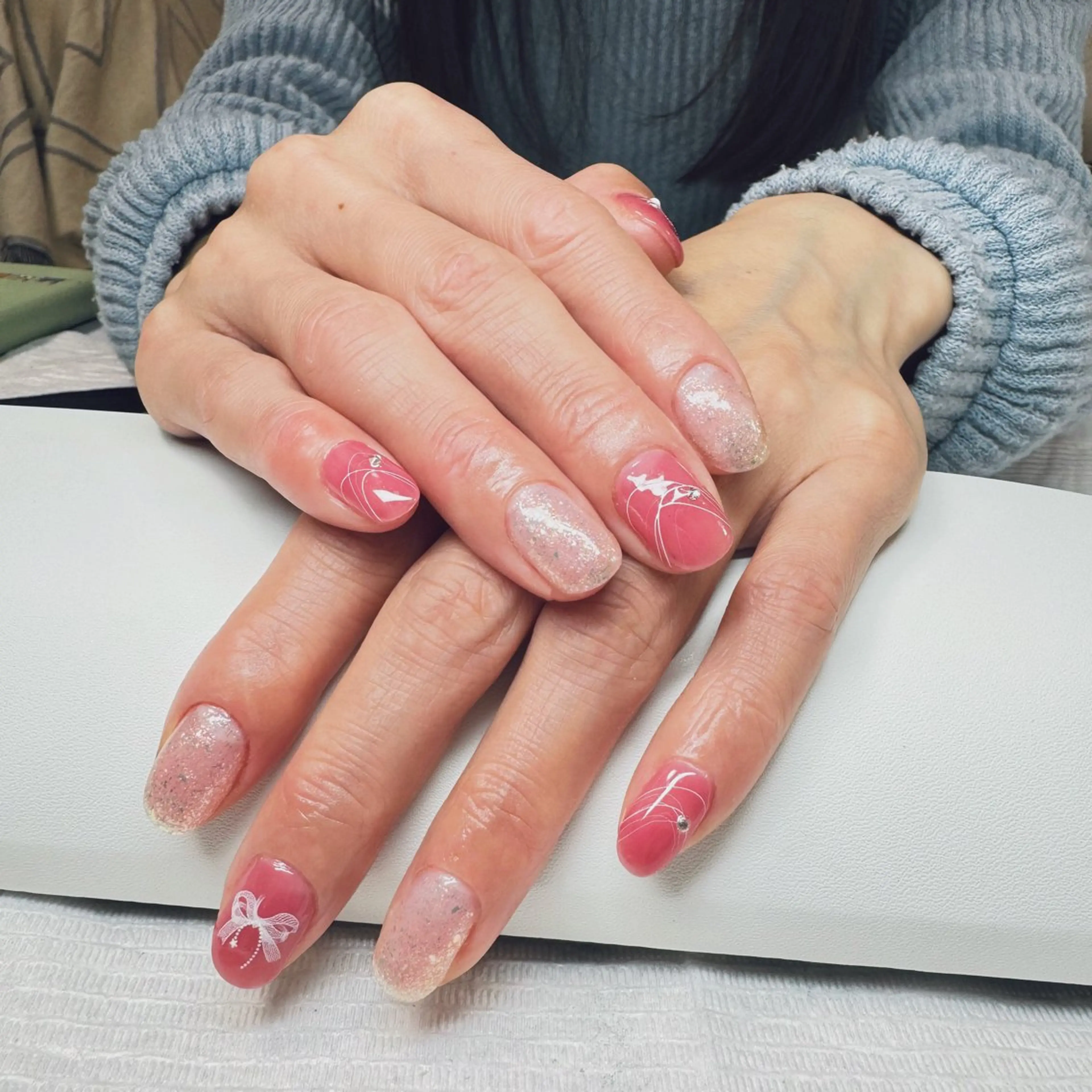 ネイル 春ネイル Hana NAIL所属・🩵 Rin🩵のネイルデザイン