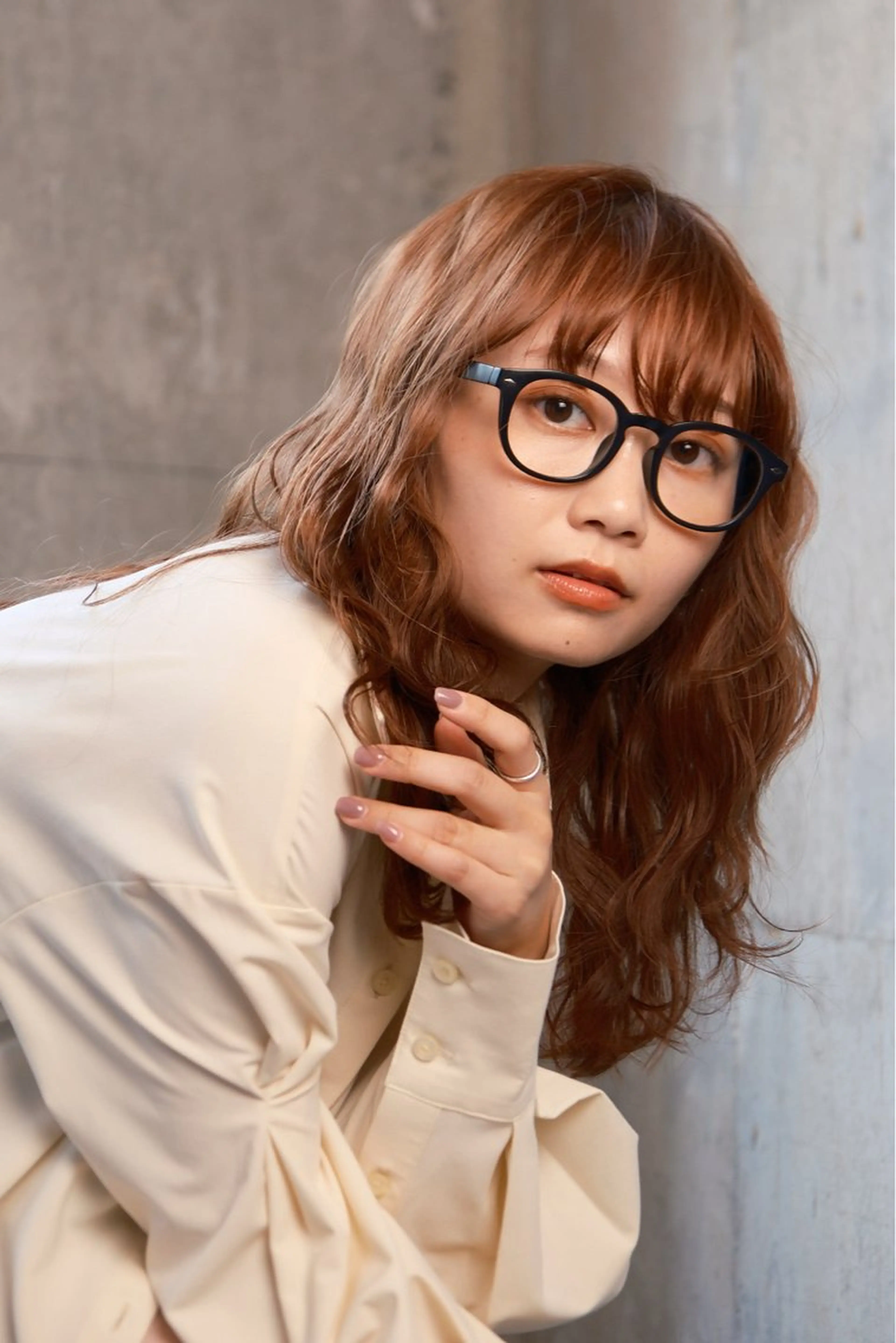 セミロング カラー ヘアカラー 🫧髪質改善/Wカラ ー 暖色 🌸桜🌸のヘアスタイル