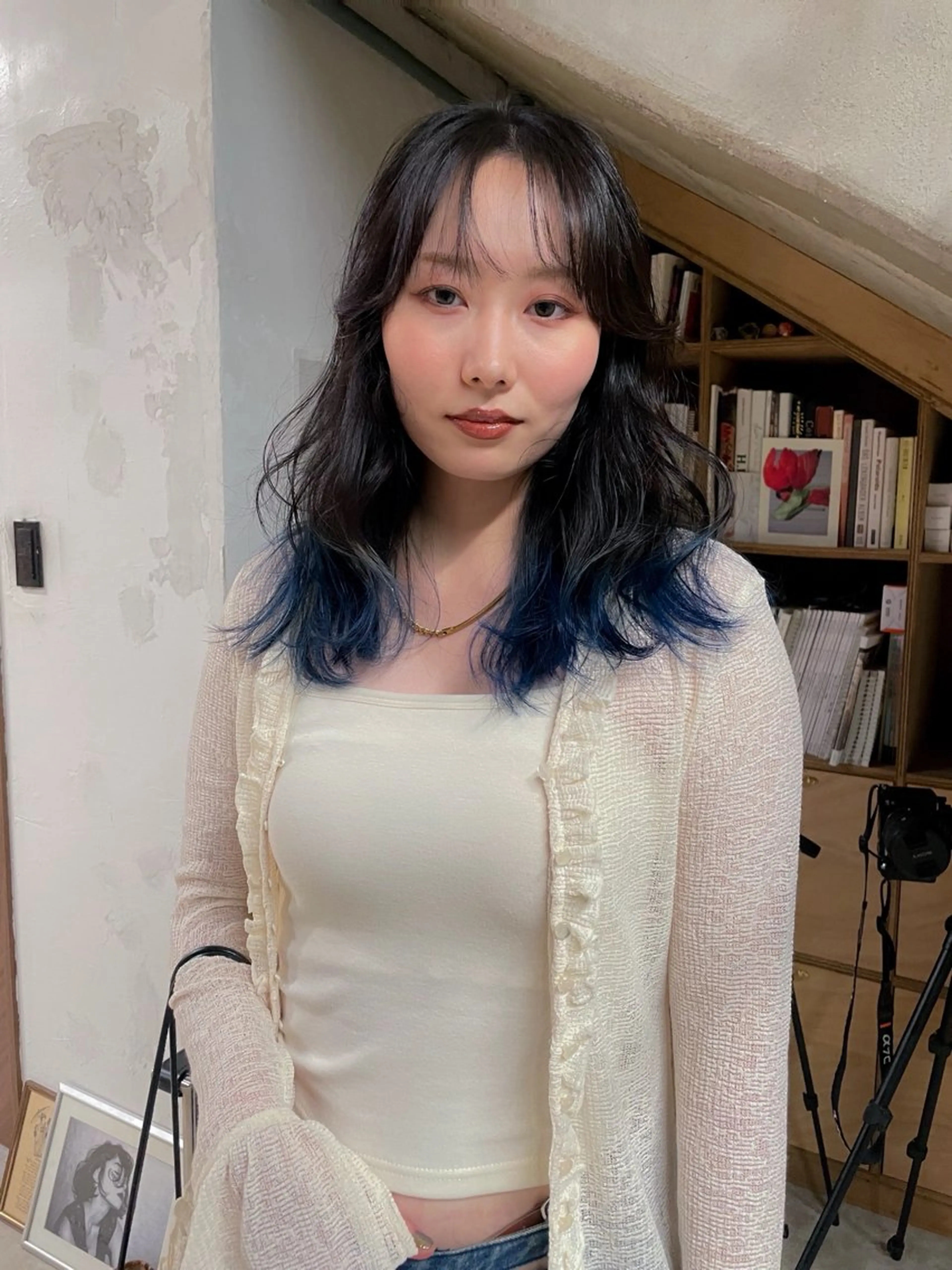 セミロング カラー パーマ/レイヤー 岩山丈一郎のヘアスタイル