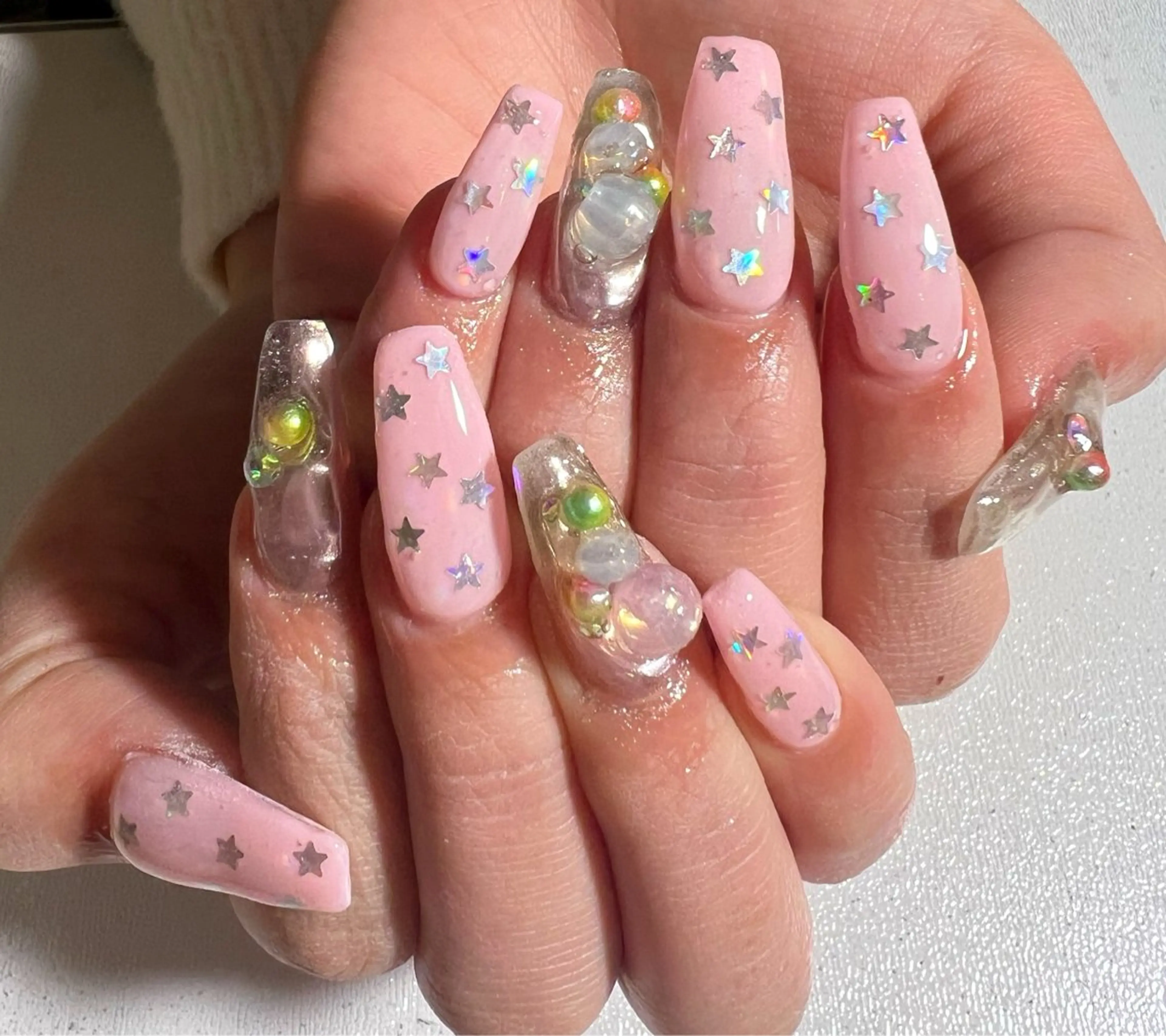 ネイル オーロラネイル 春ネイル ハンドネイル private salon mieのネイルデザイン