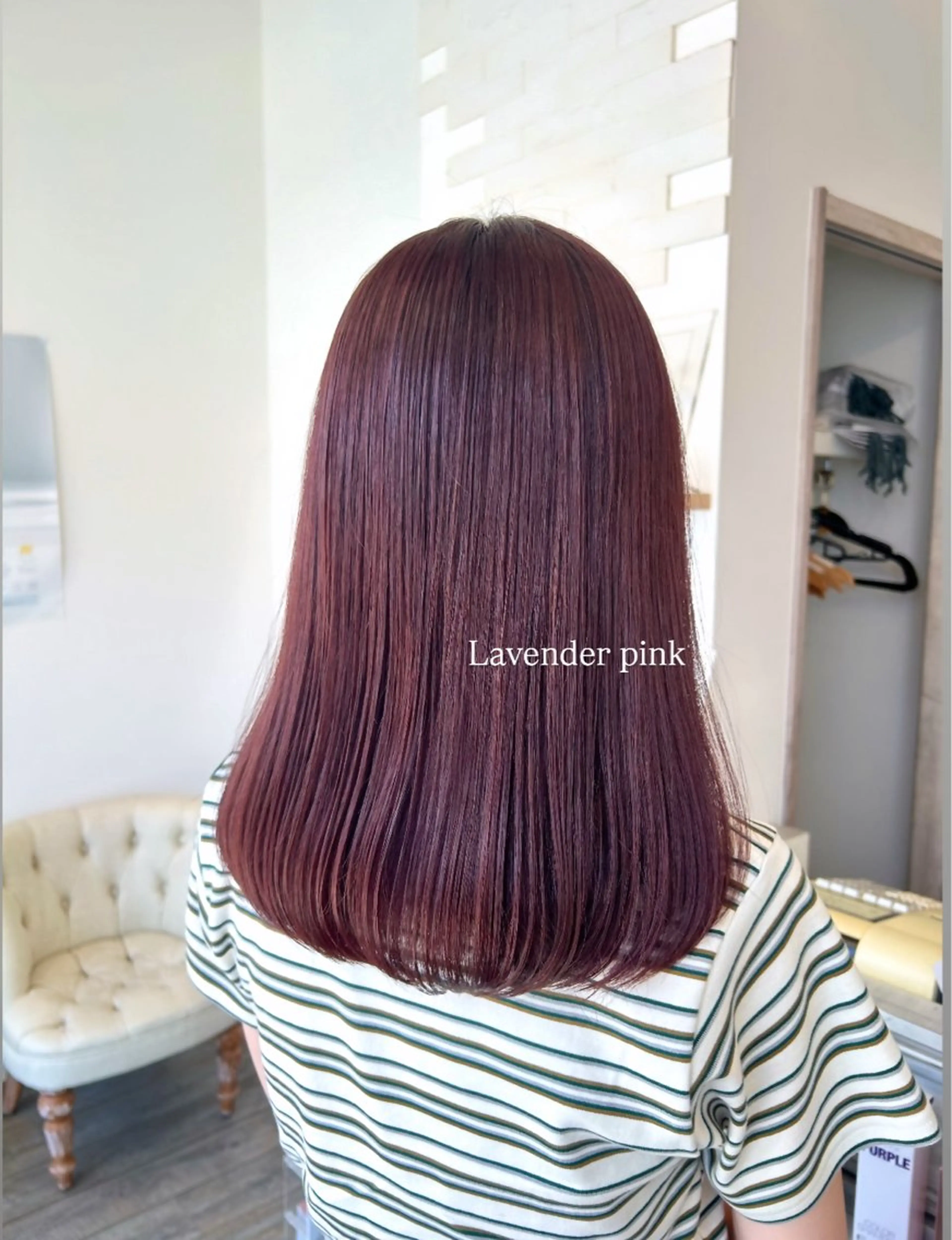 セミロング カラー ブリーチ カシス ダブルカラー ラベンダーカラー ラベンダーピンク カット ヘアカラー 🎀暖色/ ピンク🎀seinaのヘアスタイル